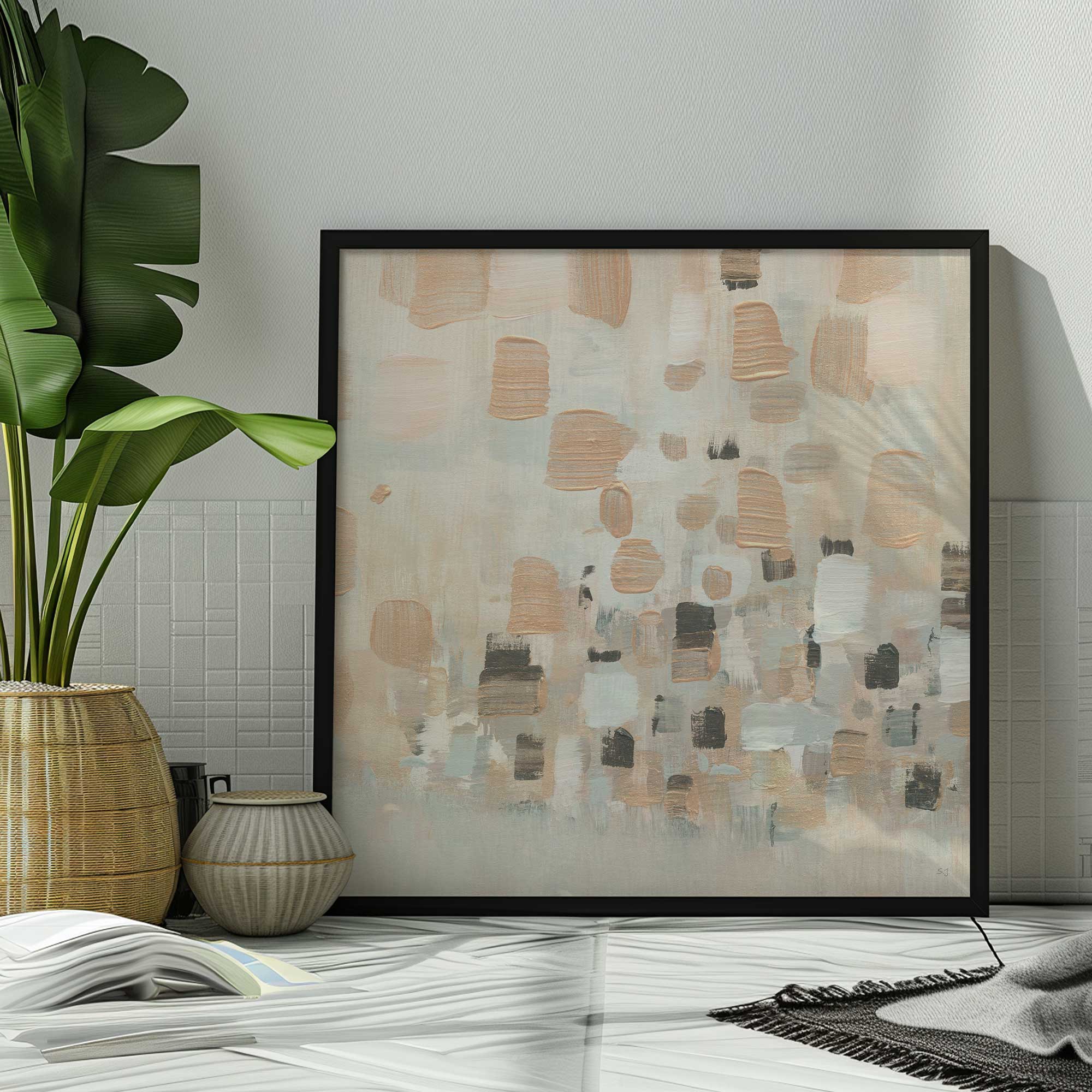 Earthen Harmony Abstract Print Wall Art - Modern Boho Home Decor for Living Room, Bedroom & Office