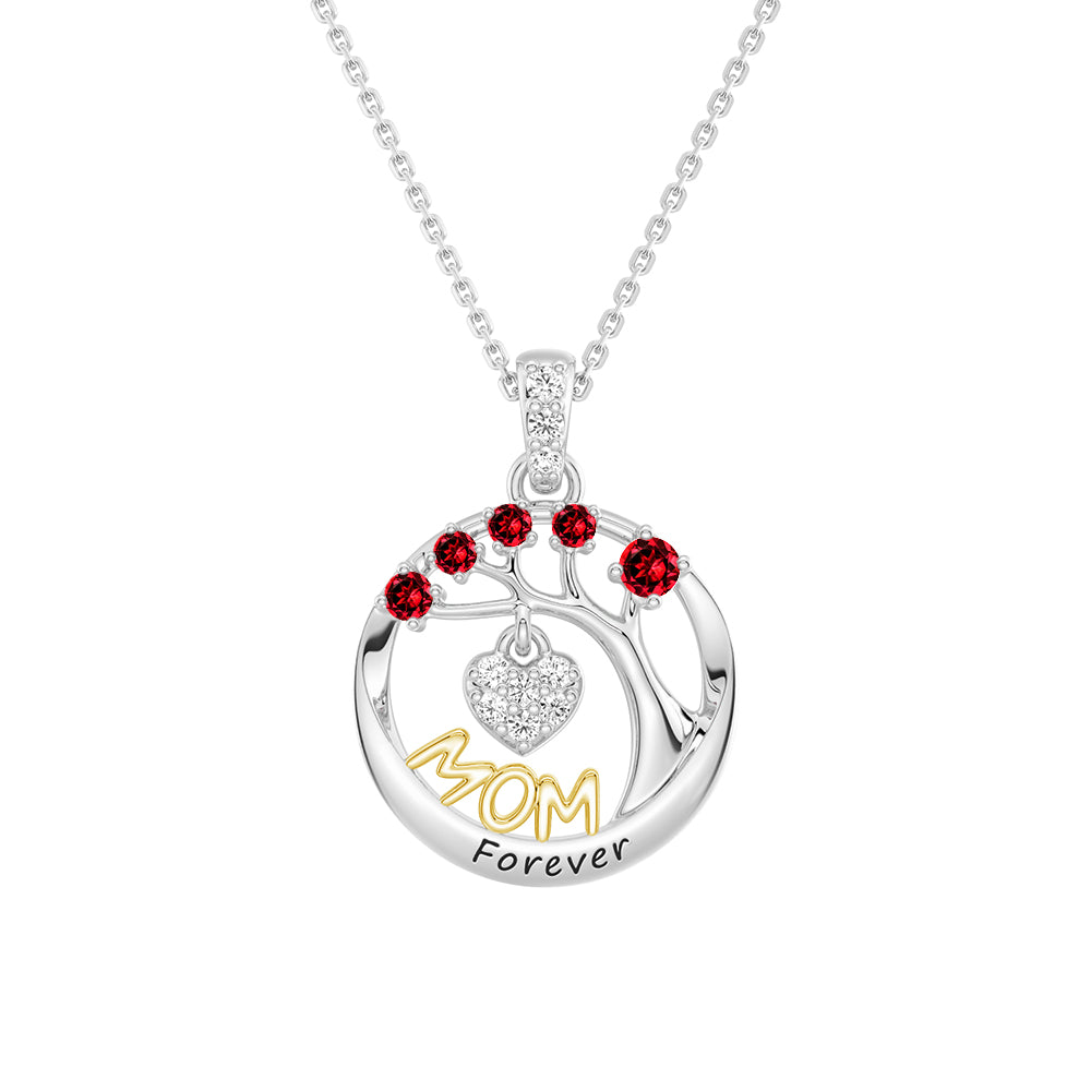 Personalized Birthstone Tree of Life Necklace for Mom - Custom Name & Heart Pendant - Perfect Gift for Mother's Day, Birthday & Anniversary - Jewelry for Women