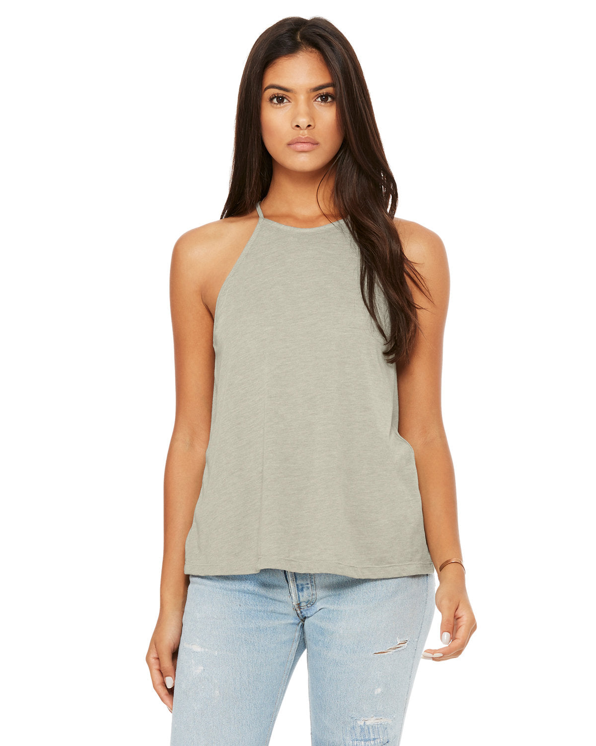 Bella + Canvas 8809 Women's Flowy High Neck Tank Top - Soft Breathable Fabric for Yoga, Gym & Summer Outfits
