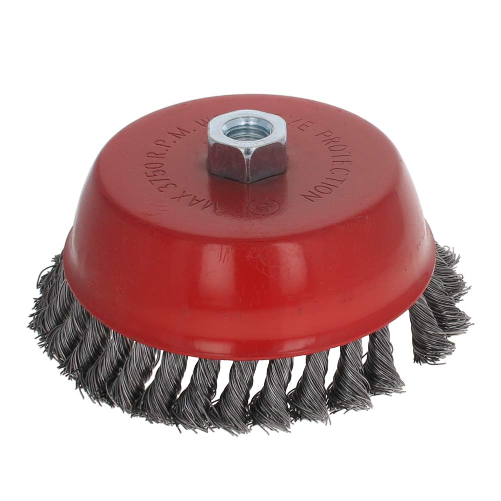 3PCS Steel Wire Cup Brush 150mm M14 Threaded - for Metal Cleaning & Rust Removal