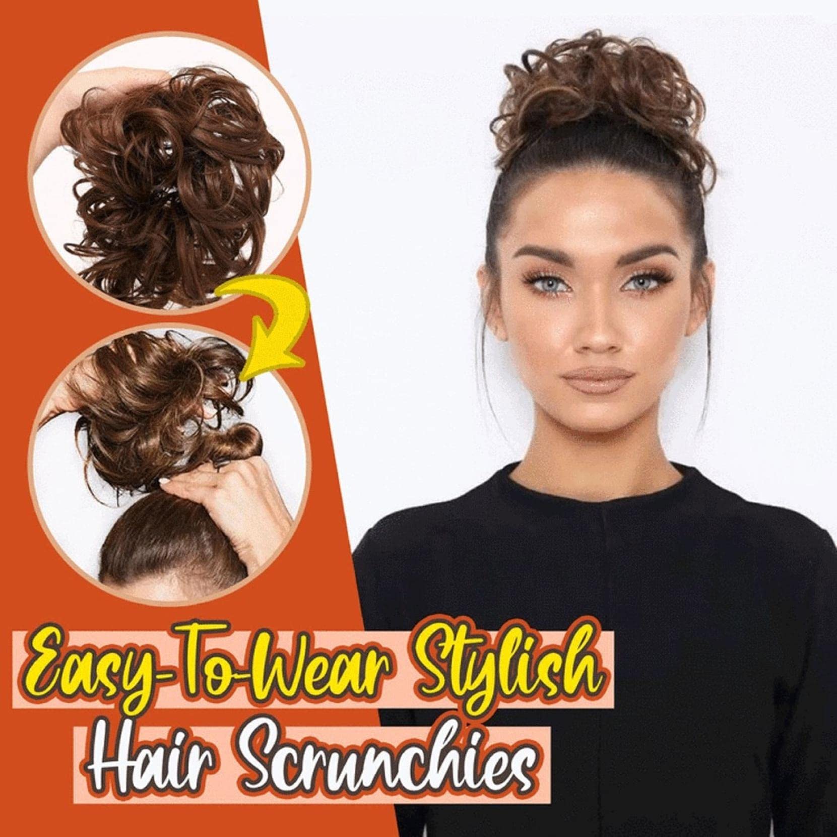 Alalaso Women's Curly Messy Bun Hair Extensions - Synthetic Tousled Updo Ponytail Hairpieces with Scrunchies for Everyday & Party Hairstyles