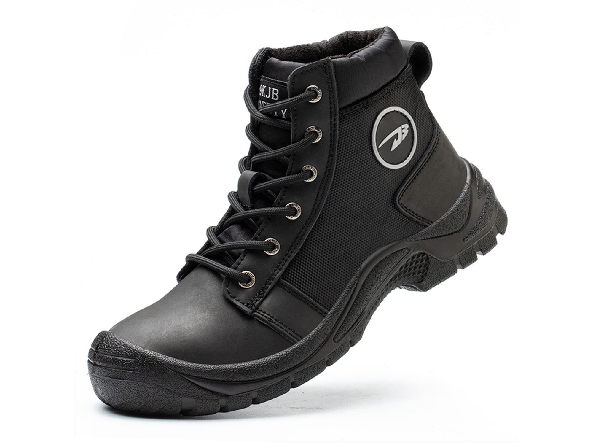Men's Waterproof Steel Toe Work Boots - Genuine Leather Safety Shoes with Anti-Slip Sole for Construction, Hiking & Snow | Durable Non-Slip Work Sneakers for Outdoor Jobs & Winter Adventures