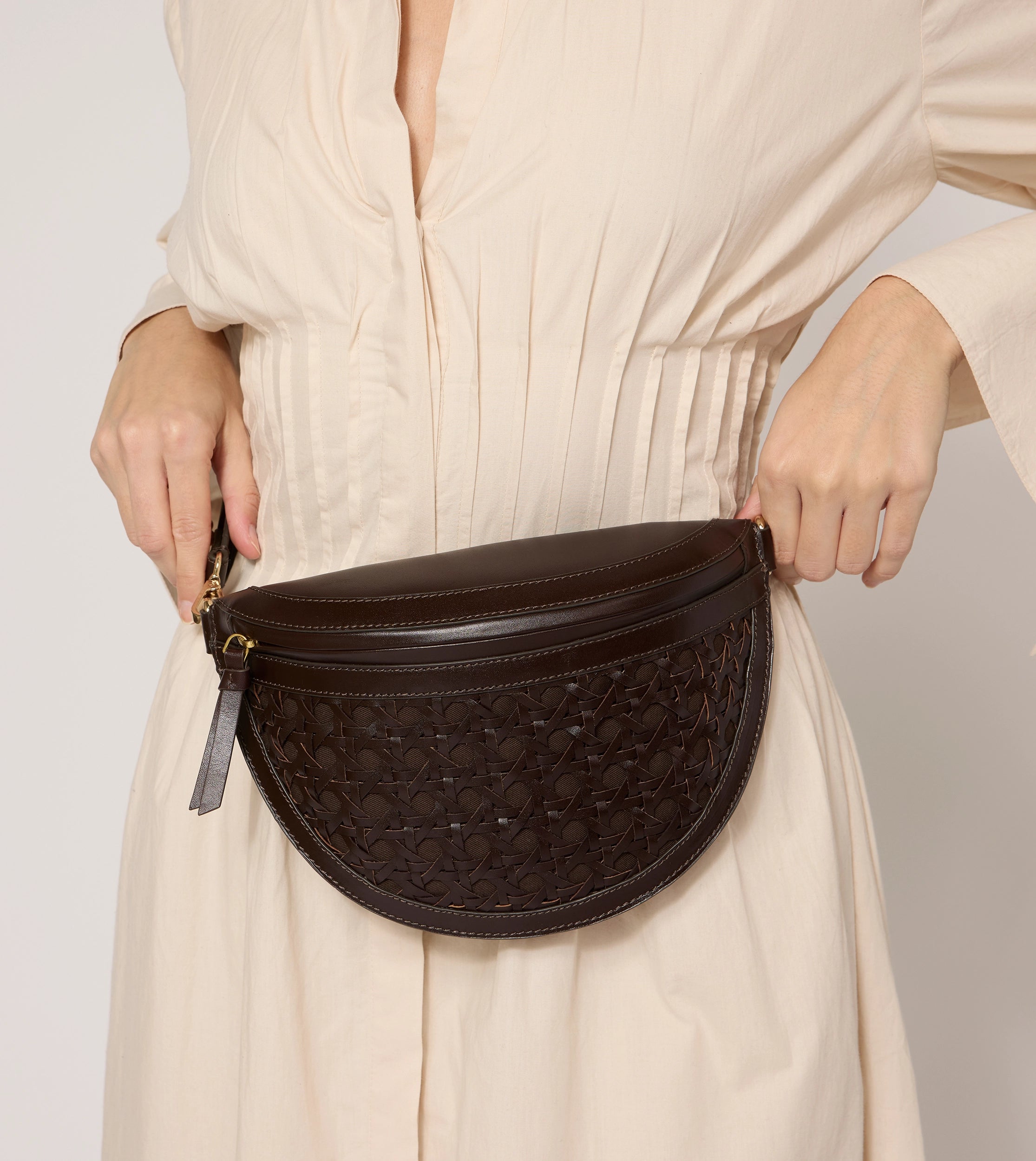 Dewitt Weave Crossbody Bag for Women - Stylish Brown Leather Shoulder Purse - Perfect for Everyday Use, Travel & Shopping