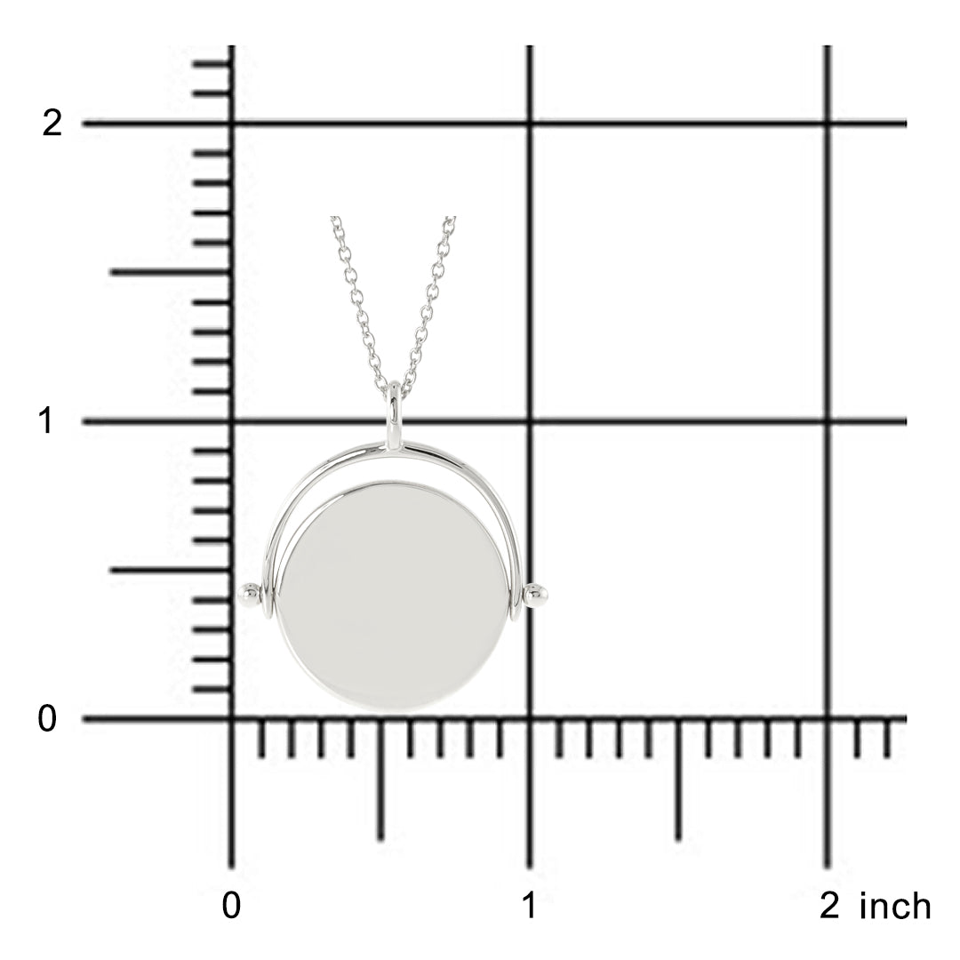 Elegant Silver Swivel Round Pendant Necklace for Women | 925 Sterling Silver Jewelry | Perfect for Everyday Wear, Date Nights & Gifts