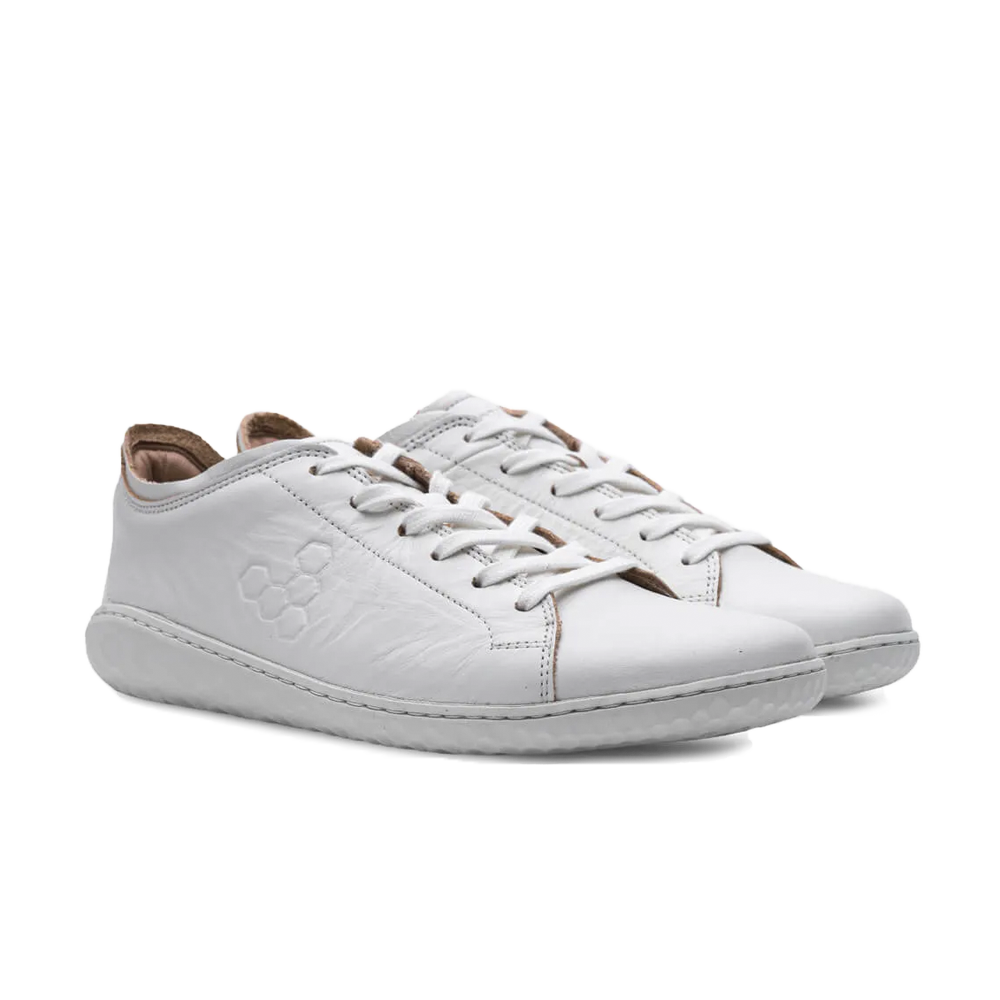 Vivobarefoot Geo Court III Men's Minimalist Barefoot Shoes - Bright White | Lightweight & Flexible for Running, Walking & Gym Workouts