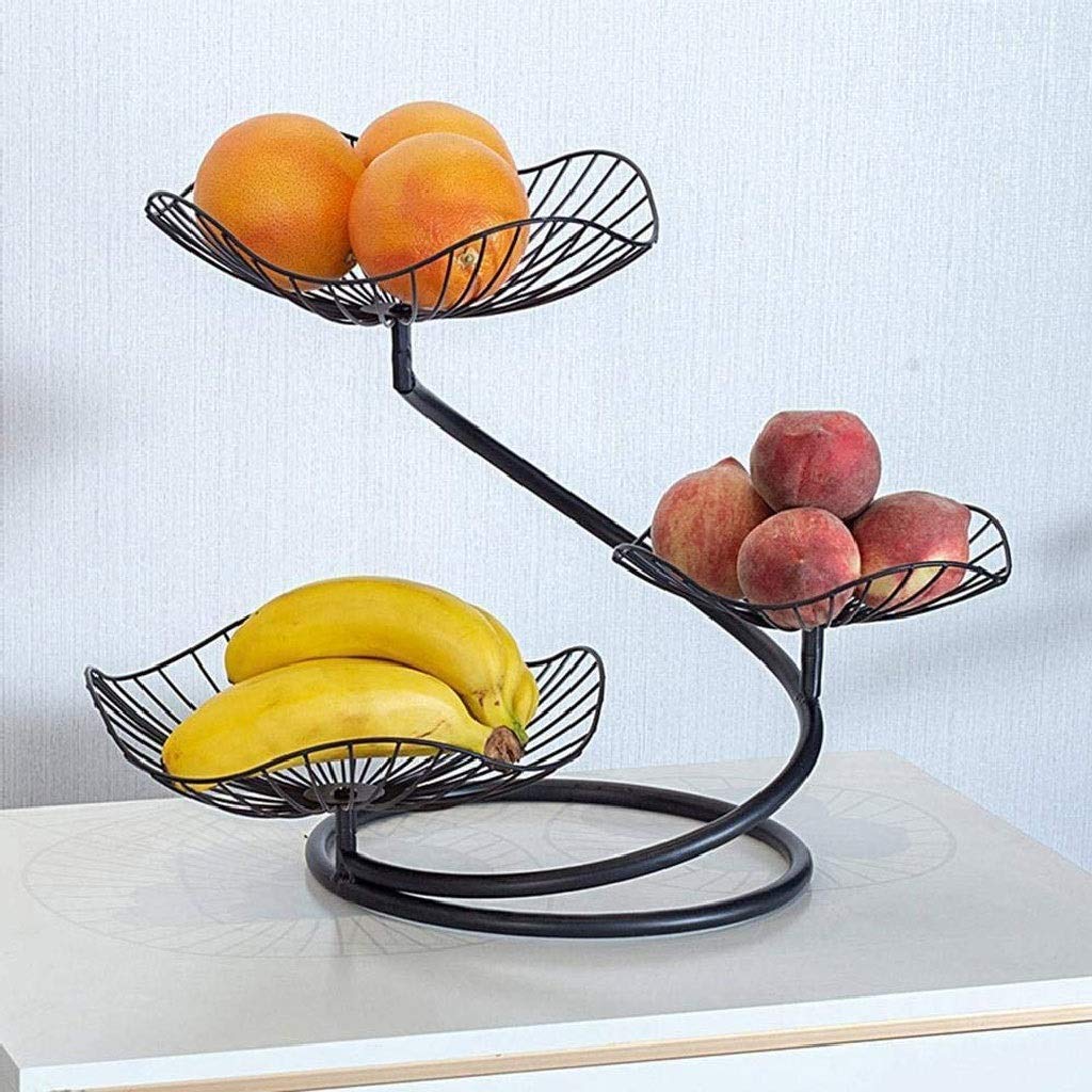 GPPZM 3-Tier European Fruit Basket - Stylish Storage Shelf for Living Room, Kitchen & Dining | Decorative Tray for Fruits, Snacks, Candy | Perfect for Home Decor & Entertaining