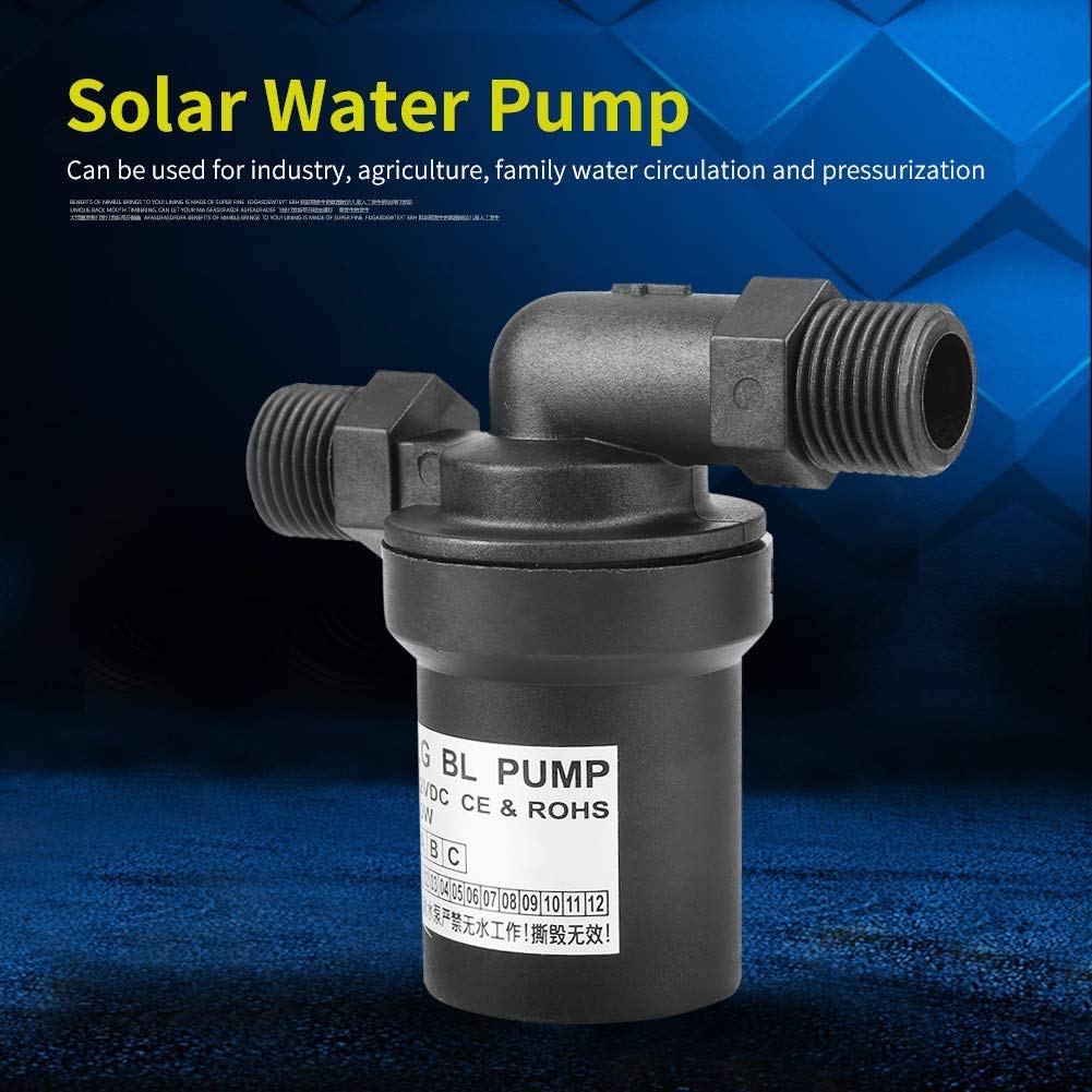 12V Brushless Solar Hot Water Heater Circulation Pump - High Temperature Water Circulation System for RV, Camper, Off-Grid Homes & Solar Heating Applications
