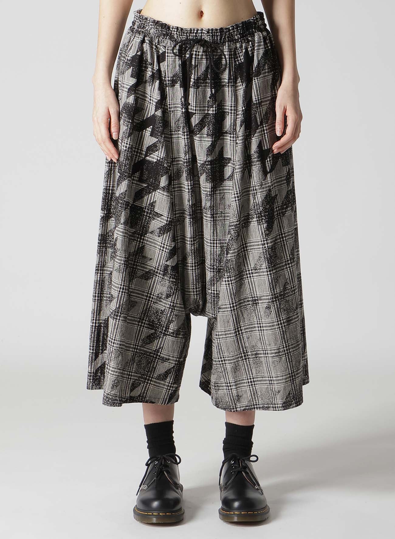 Stylish Cotton Linen Plaid Houndstooth Gathered Pants for Women - Comfortable & Trendy Casual Trousers for Office, Travel, and Everyday Wear