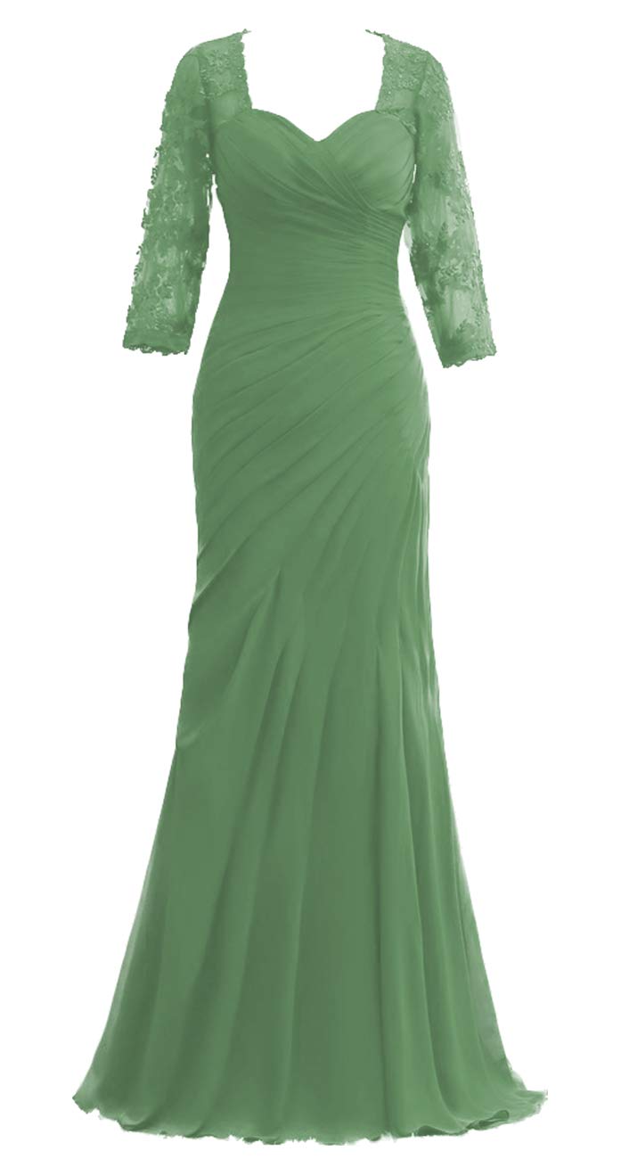 Elegant Long Sleeve Mother of The Bride Dresses - Formal Chiffon Evening Gowns for Wedding Guests | Perfect for Church Ceremonies, Receptions & Special Occasions