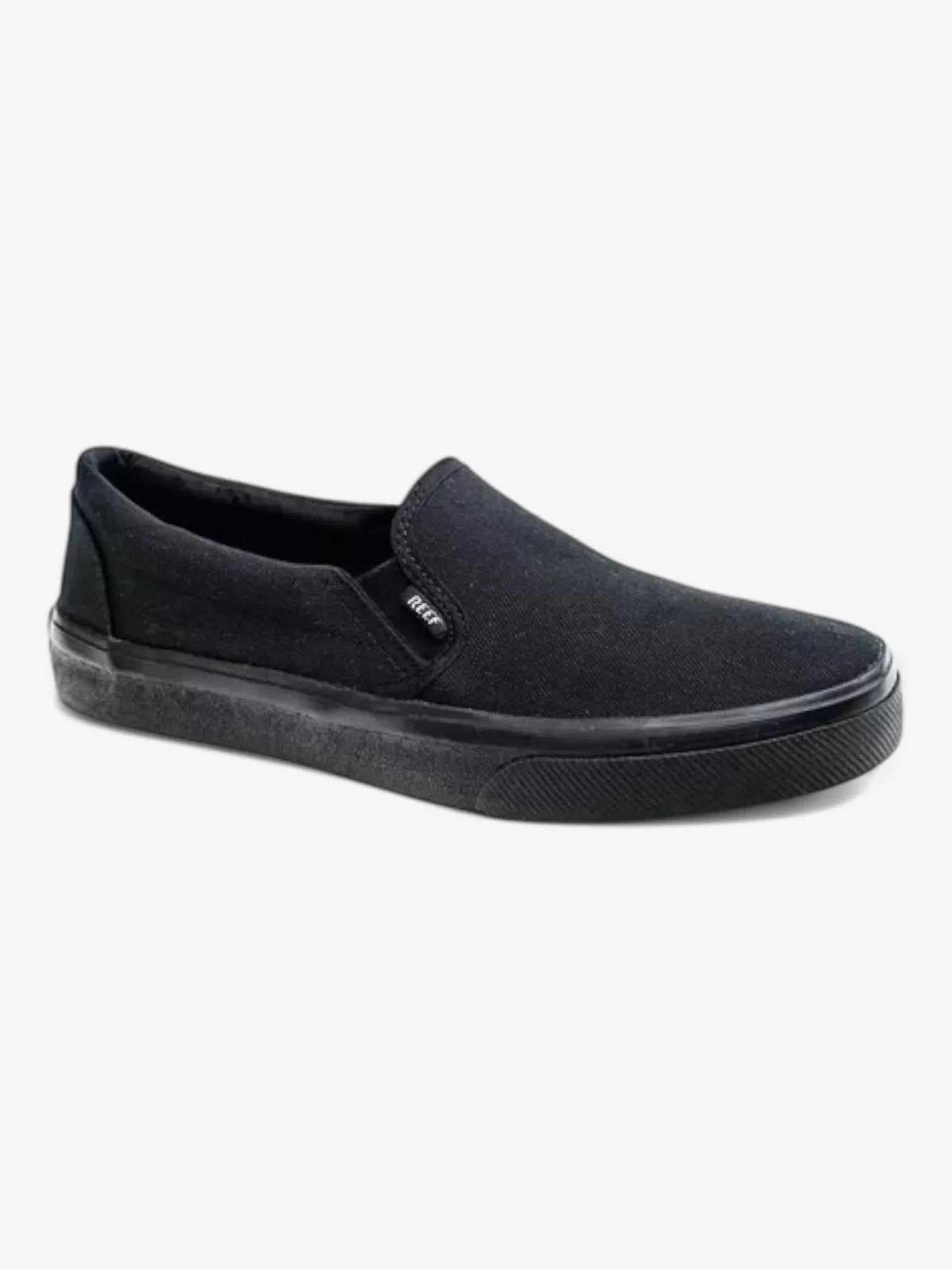 Reef Maui Slip-On Sneakers for Men & Women - Comfortable Black Canvas Casual Shoes | Perfect for Beach, Travel & Everyday Wear
