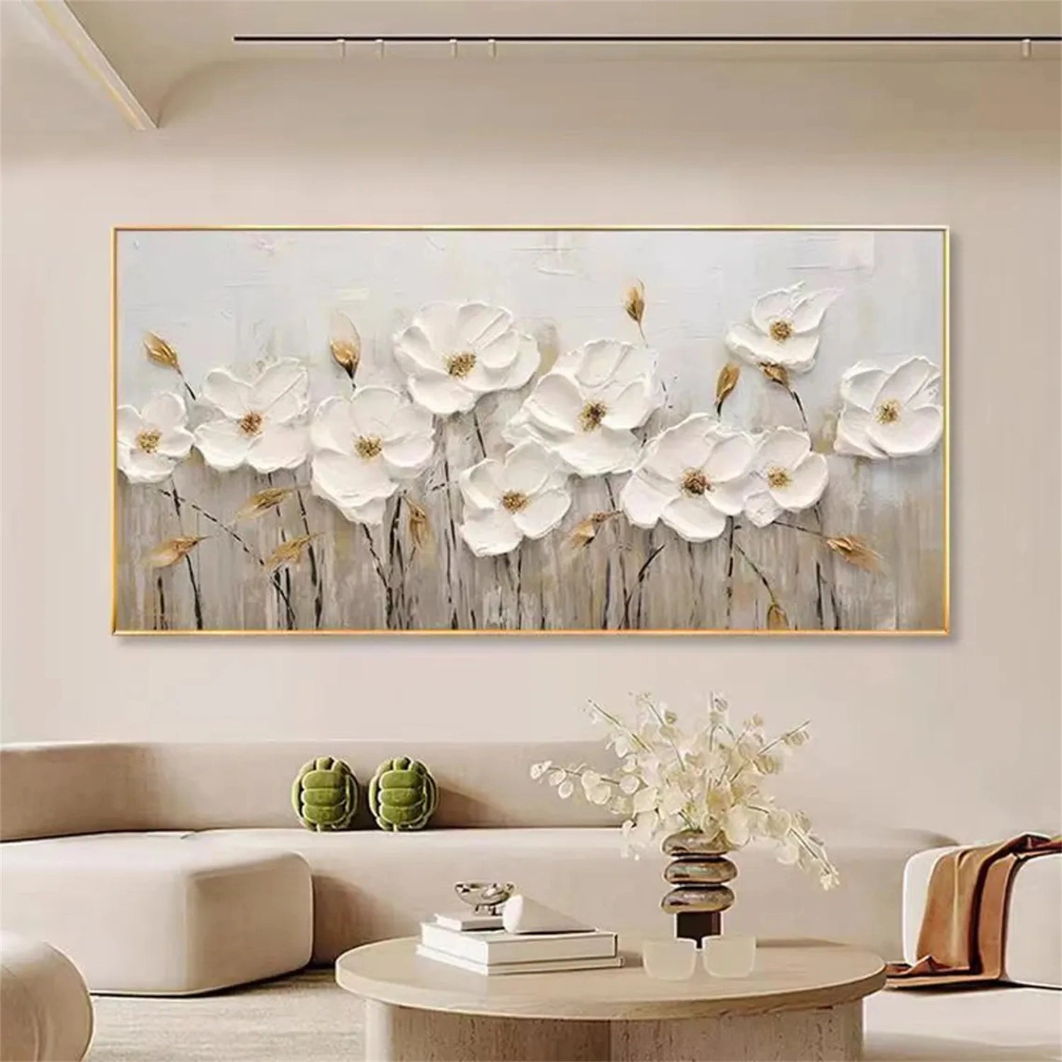 Flower and Tree Painting #FT109 - Handmade Canvas Wall Art for Home & Office Decor - Perfect for Living Room, Bedroom, or Gift
