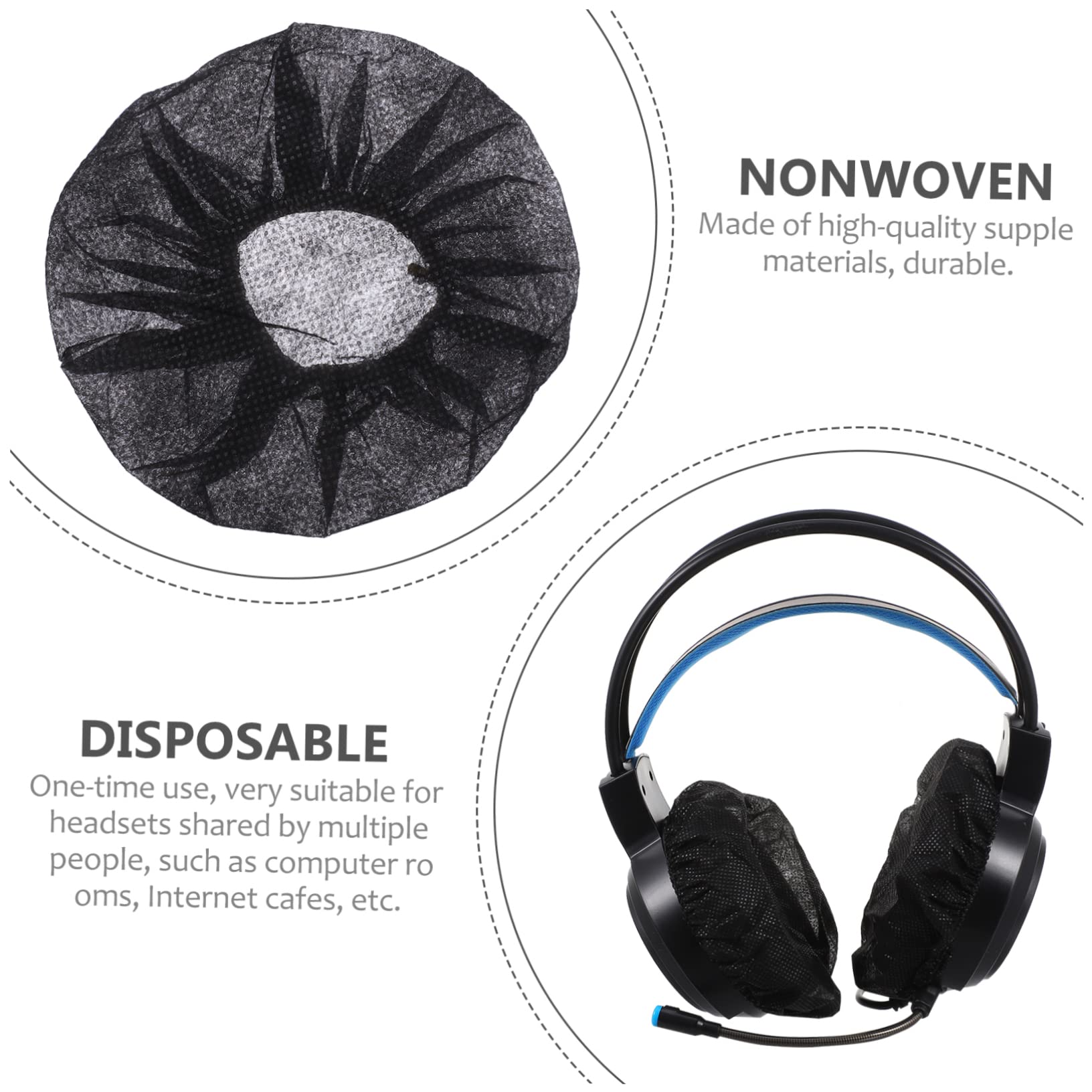 OSALADI 200 Pcs Disposable Headphone Covers - Hygienic Earphone Protectors for Shared Headphones, Comfort Fit for Gym, Workouts & Public Use - Perfect for Fitness Studios, Salons & Public Spaces