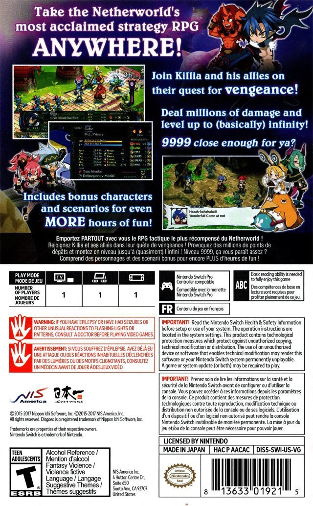 Disgaea 5 Complete - Strategy RPG Game for Nintendo Switch | Tactical Adventure with Over 100 Hours of Gameplay | Perfect for Anime Fans and Hardcore Gamers | Play at Home or On-The-Go