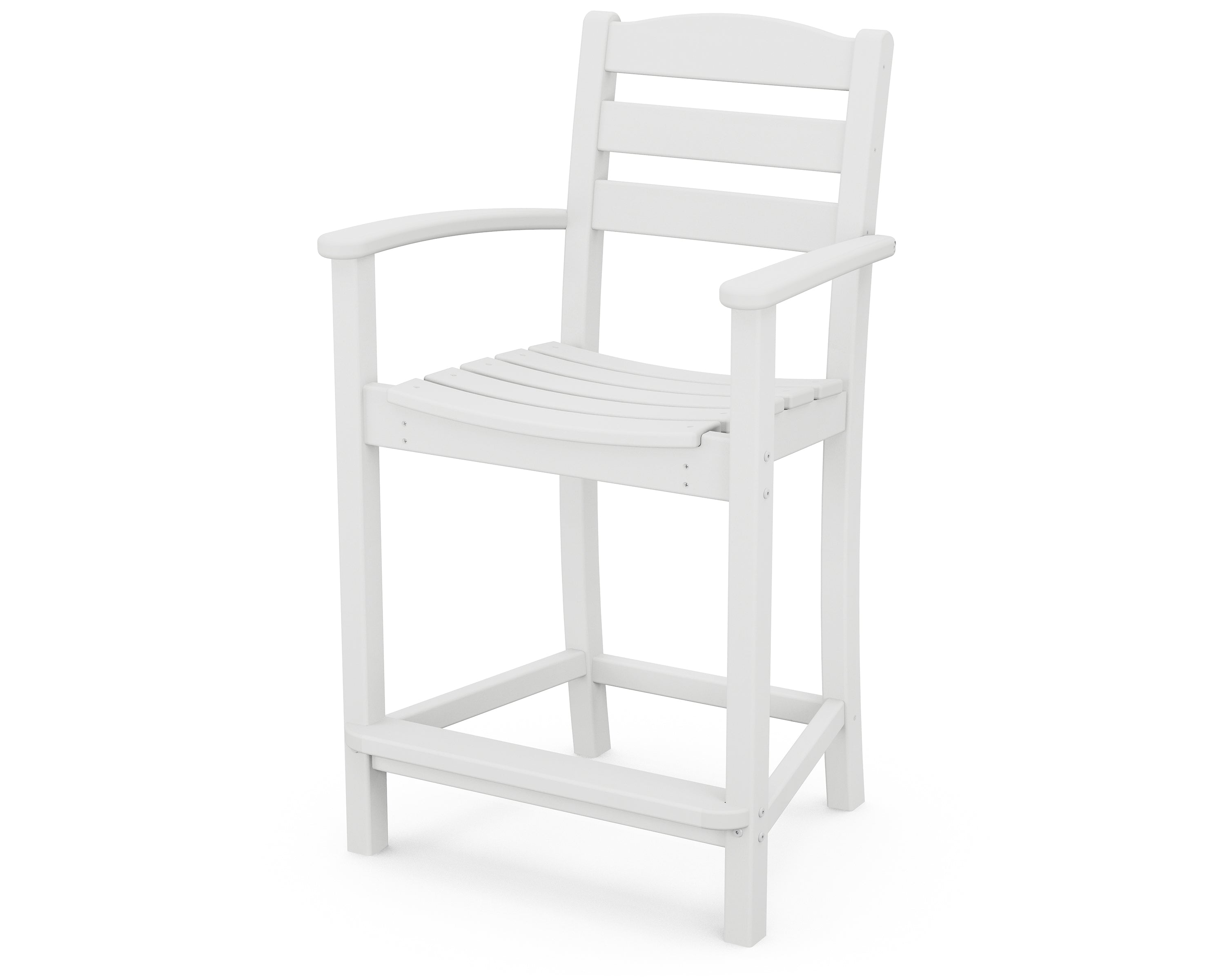 POLYWOOD La Casa Cafe Counter Arm Chair - Durable Outdoor Bar Stool for Patio, Kitchen, and Restaurant Use - Weather-Resistant & Comfortable Seating Solution