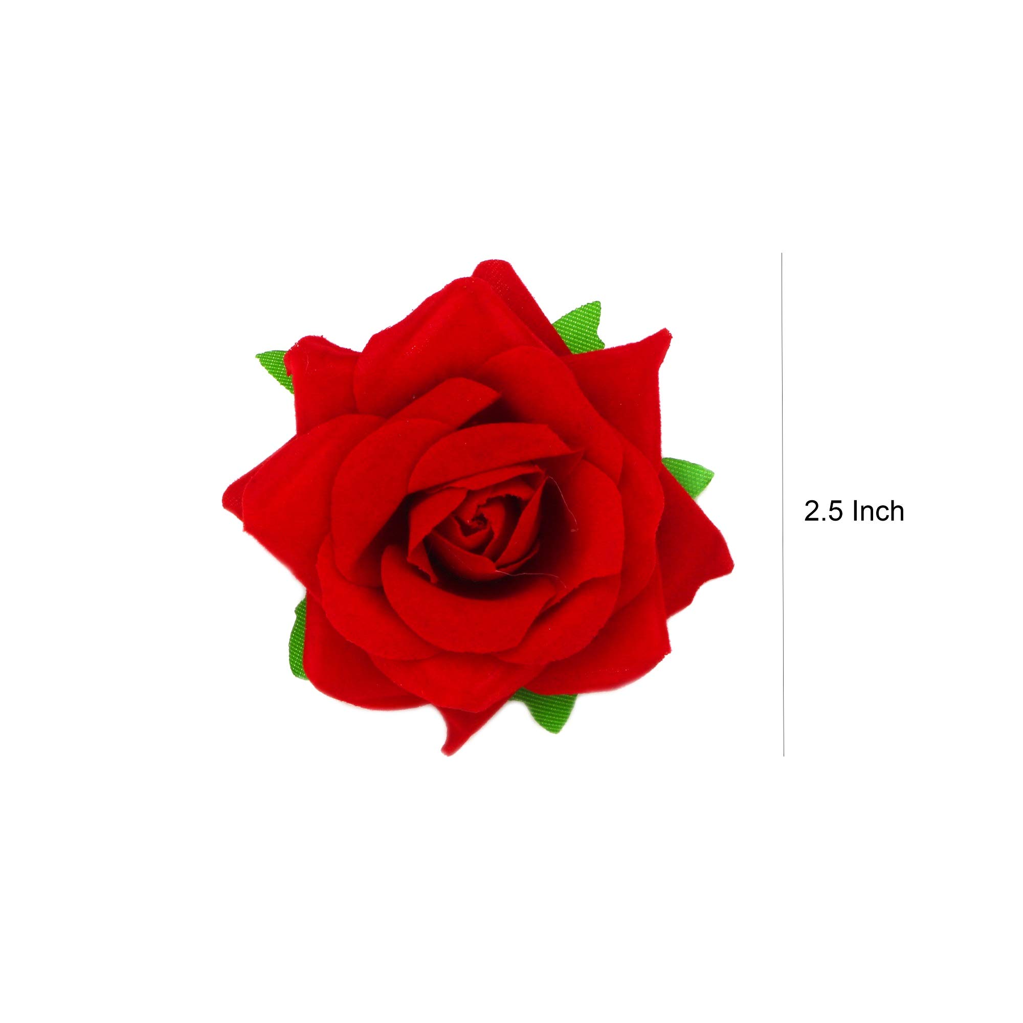 Paradise® Women's Floral Hair Clips Set - 2 Red Flower & 2 Multicolor Tic-Tac Hairpins for Girls, Teens & Kids | Perfect for Weddings, Parties & Everyday Wear