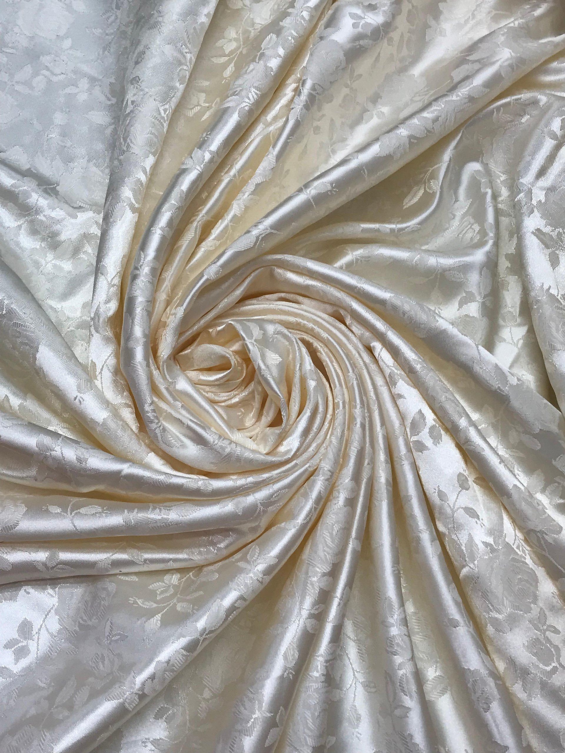 Rose Jacquard Satin Fabric 58