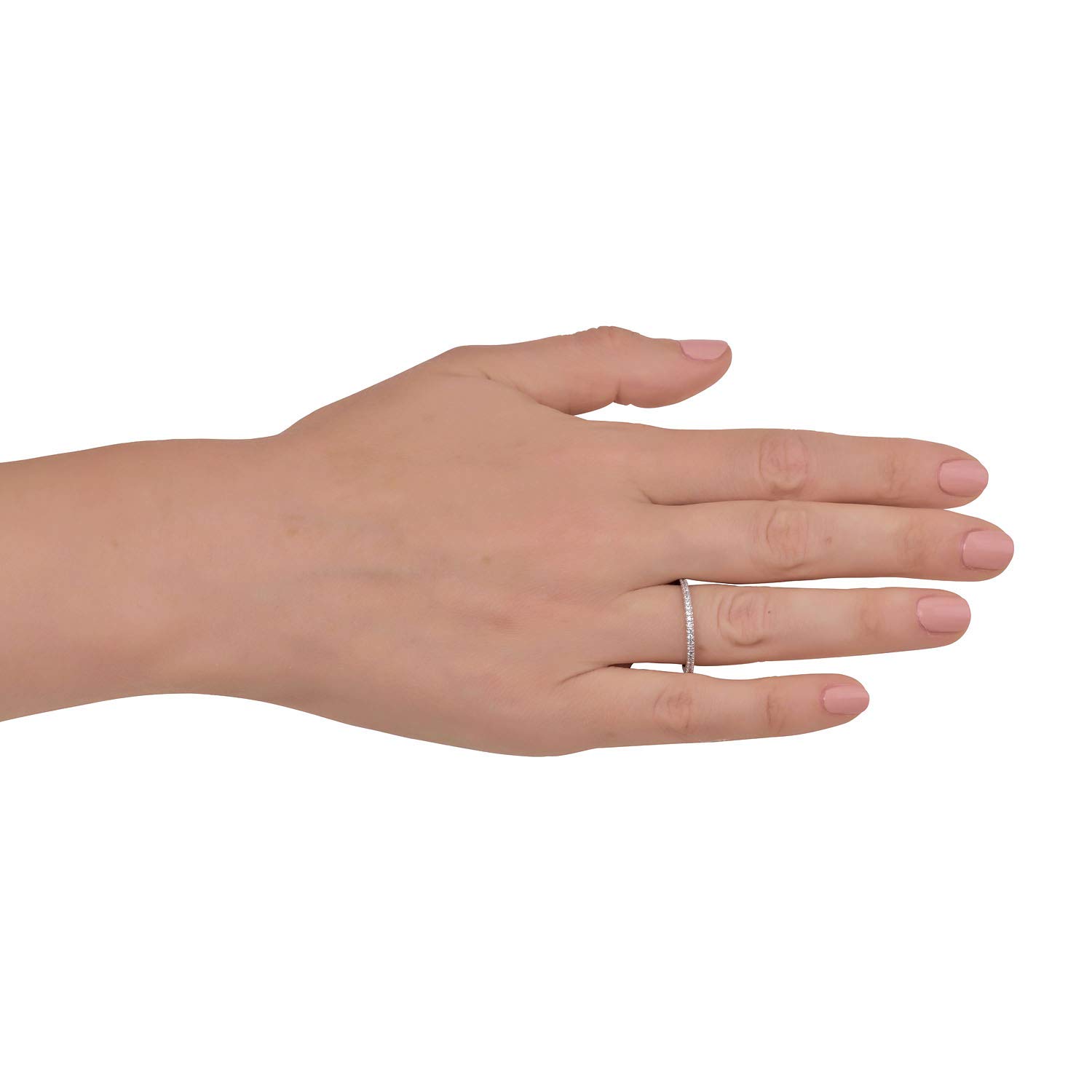 10K Gold Simulated Diamond CZ Fashion Band Ring for Women - Yellow, White & Rose Gold Options | Elegant Stackable Ring for Everyday Wear, Gift Giving & Special Occasions