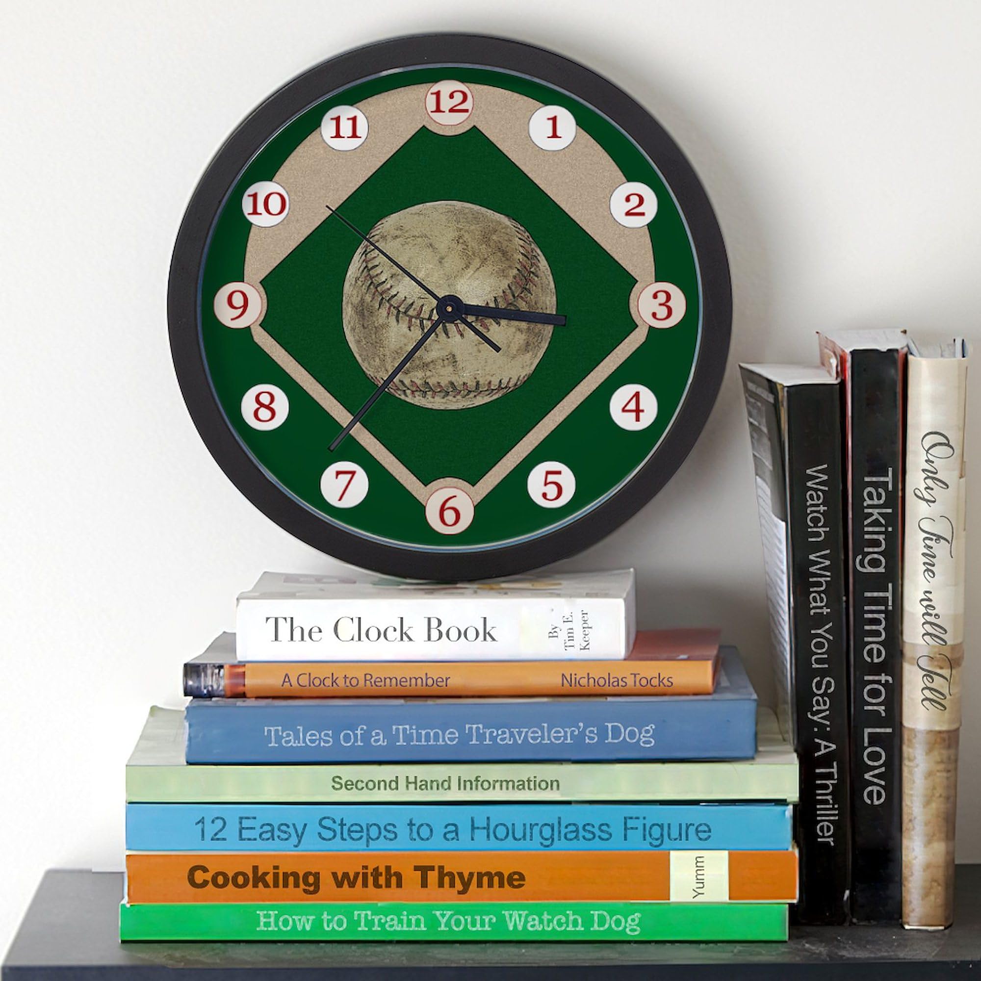 10 Inch Baseball Wall Clock - Sports Themed Decor for Living Room, Kitchen, or Office | Perfect Gift for Baseball Fans & Home Decor