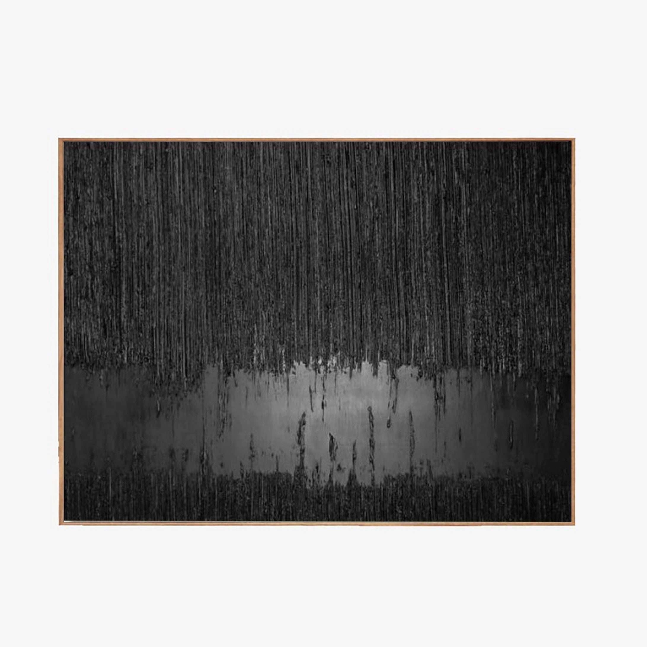 Black Minimalist Textured Abstract Wall Art Painting - Modern Home Decor for Living Room, Bedroom & Office | Premium Canvas Artwork #MZ024