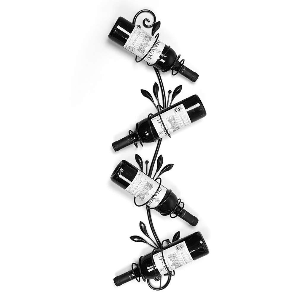 Stylish S-Type Wall Mounted Iron Wine Rack - European Design Hanging Wine Storage for Home Bar Decor (Black) | Perfect for Kitchen, Dining Room & Wine Cellar Organization