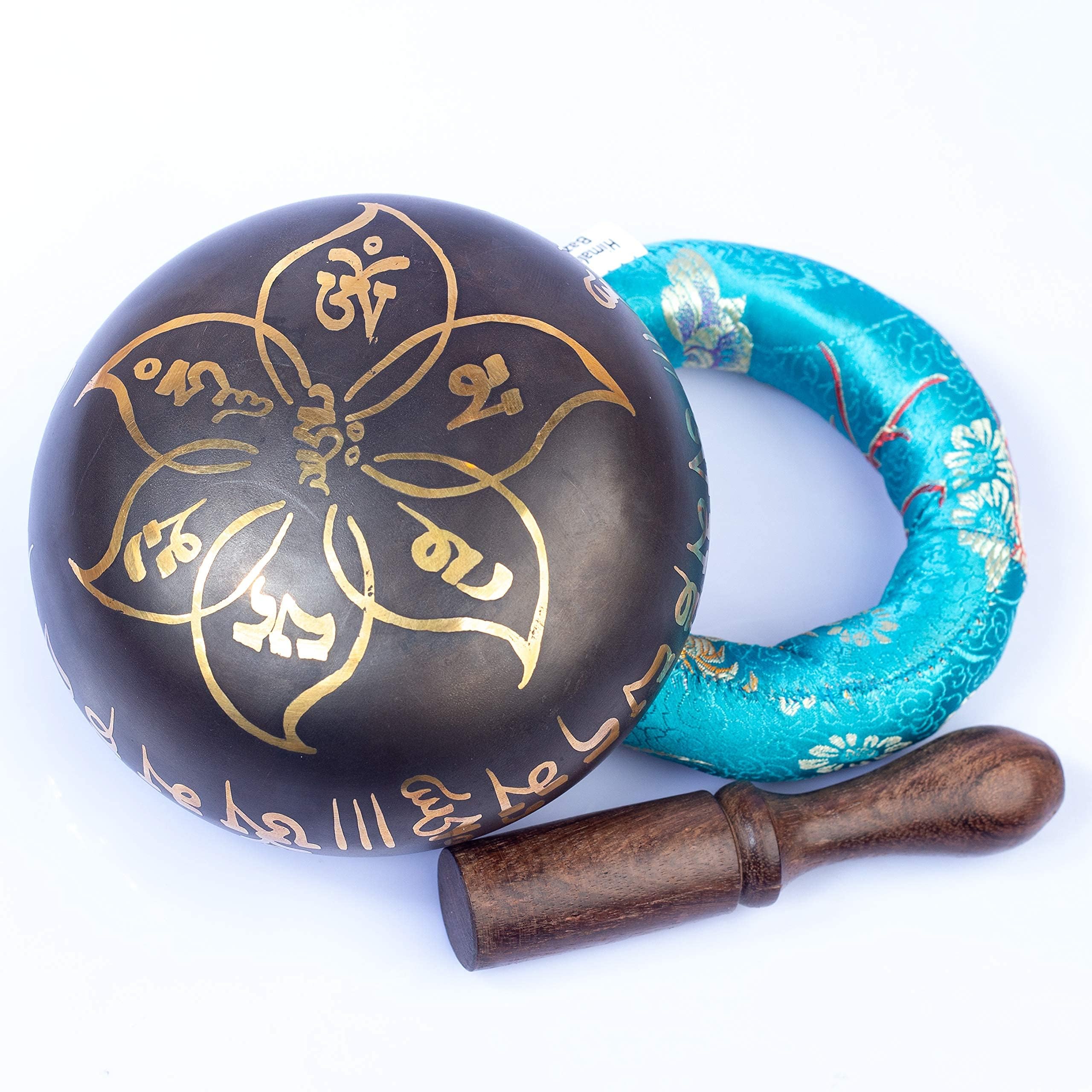 Authentic Handcrafted Tibetan Singing Bowl Set - Premium Brass Healing Sound Bowl for Meditation, Yoga & Relaxation | Himalayan Bazaar Master Grade | Perfect for Stress Relief, Mindfulness Practice & Spiritual Healing