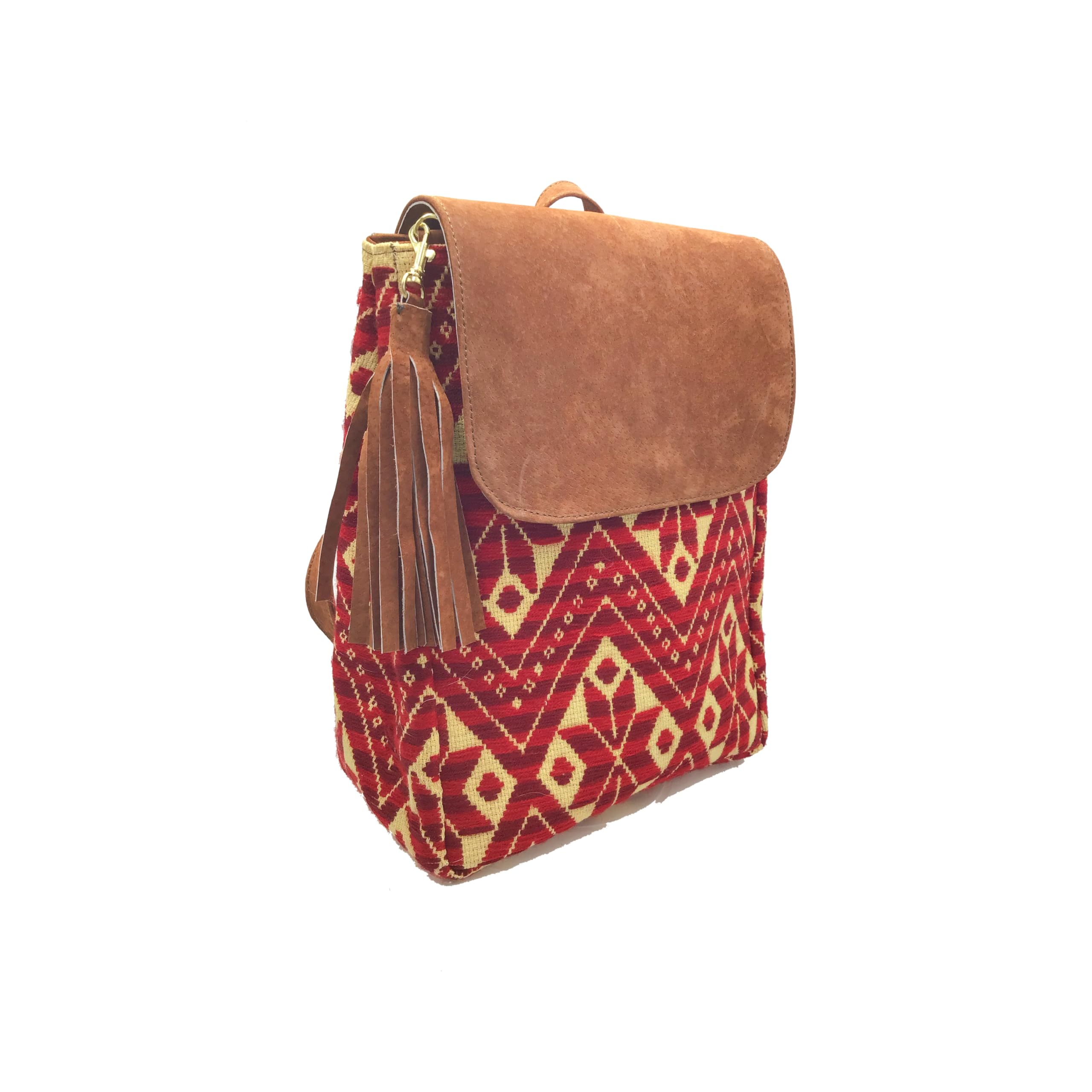 Handmade Mexican Leather Backpack 'María' by Jühue Artesanal - Pink Embroidered Unique Piece | Perfect for Travel, Work & Everyday Use