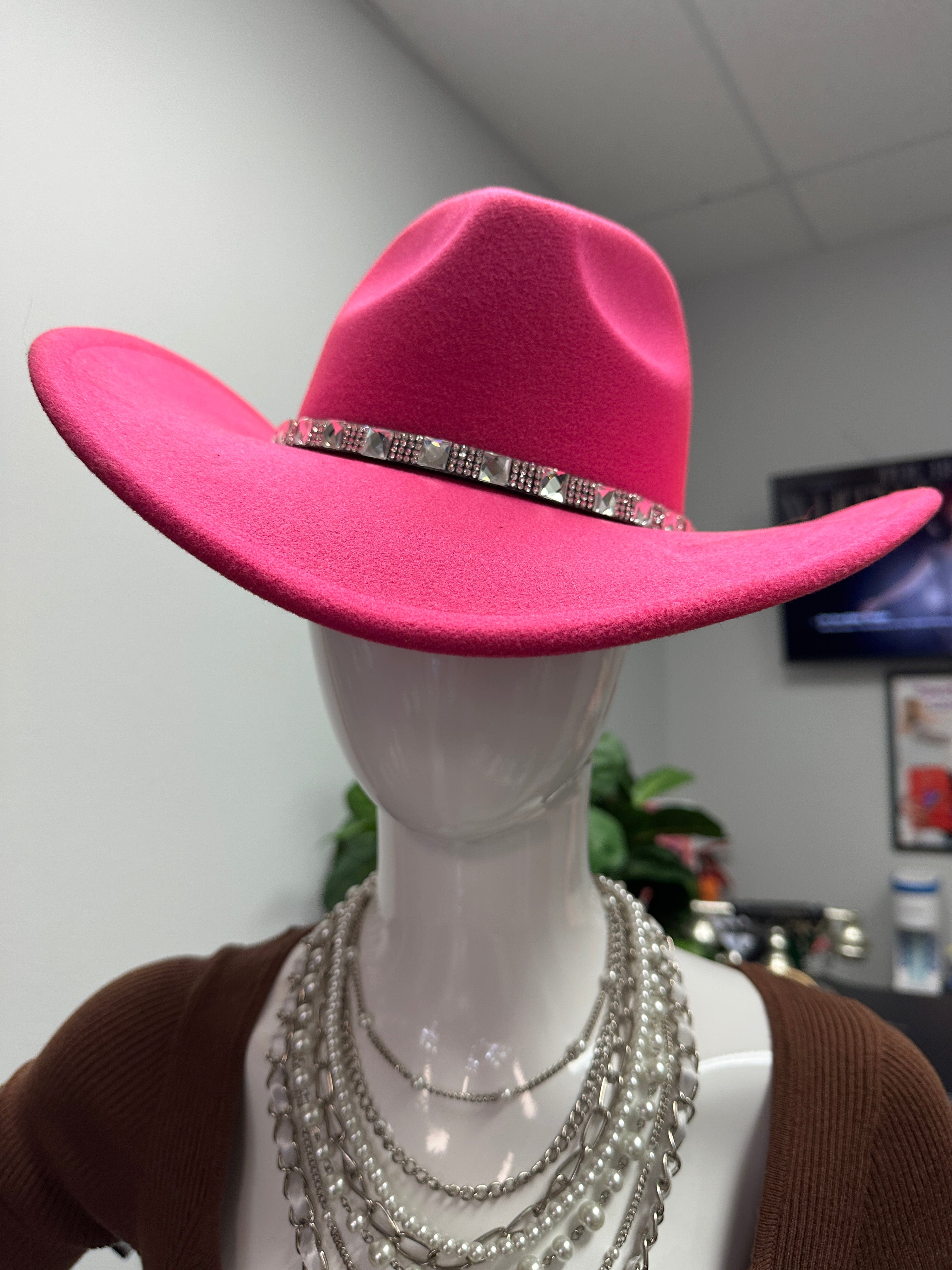 Sparkling Rhinestone Cowgirl Hat for Women - Western Rodeo Party, Country Music Festival & Costume Accessory