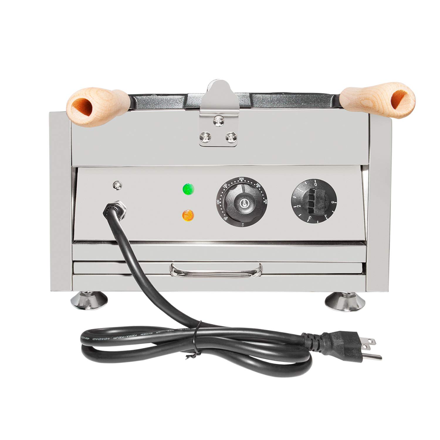Electric Taiyaki Maker Machine - Nonstick Fish Waffle Cone Baker with 6 Cavities | 110V Commercial-Grade Kitchen Appliance for Home & Business Use | Perfect for Japanese Desserts, Street Food & Ice Cream Cones