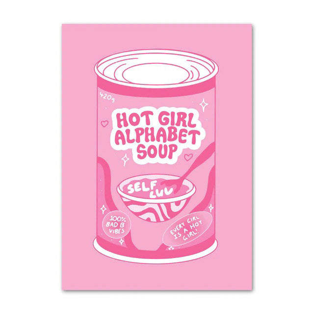 Trendy Hot Pink Girly Canvas Posters - Aesthetic Wall Art for Teen Girls' Bedroom & Dorm Room Decor