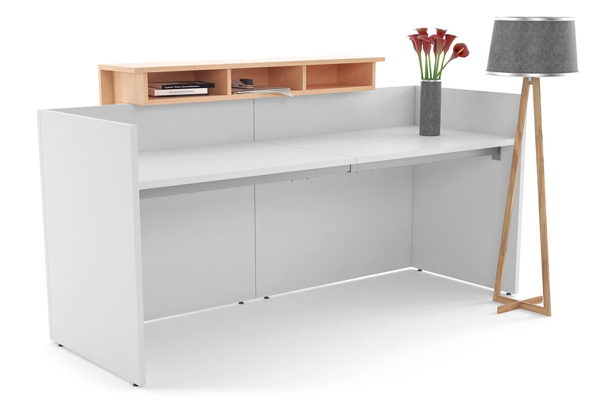 Professional White Reception Desk for Office & Hotel Lobby - Modern Uniform Counter for Front Desk & Customer Service Areas