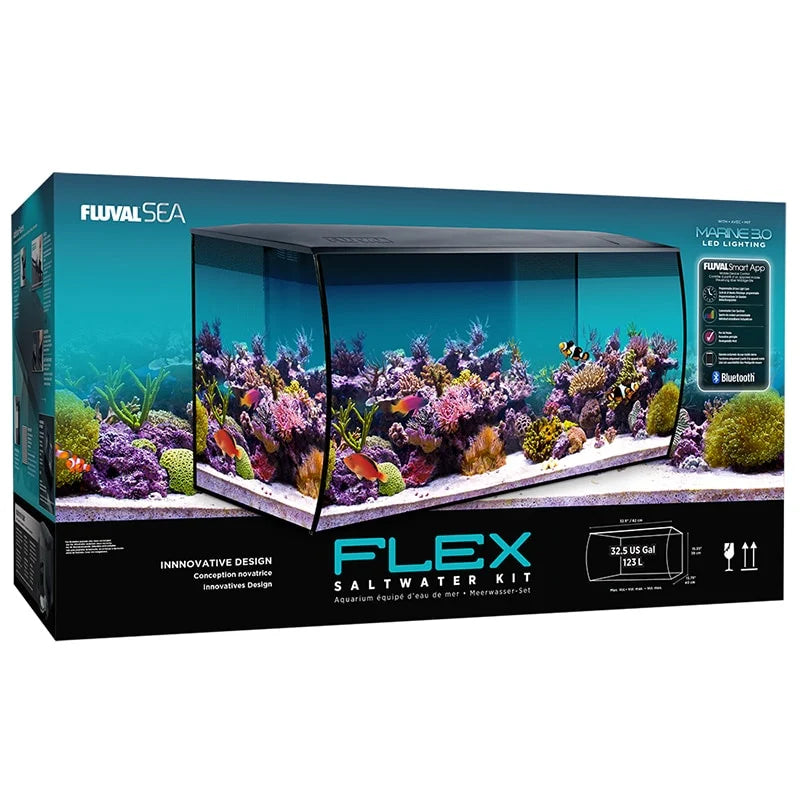 Fluval Sea FLEX 32.5 Gallon Saltwater Aquarium Kit - Complete Reef Tank Setup for Marine Fish & Coral | Perfect for Home, Office & Classroom Aquascaping