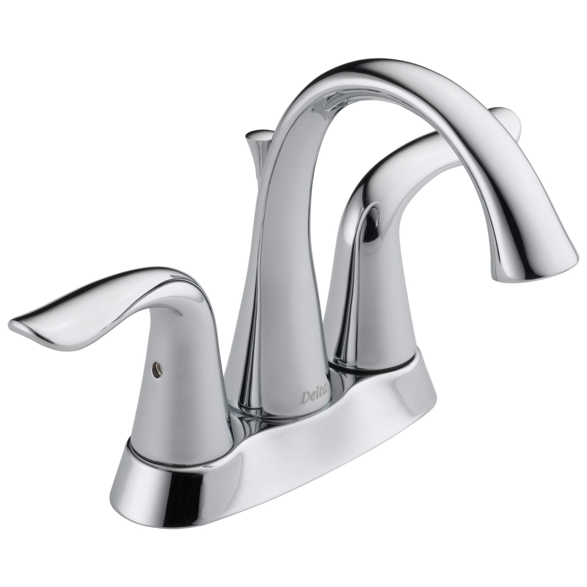Delta Lahara Centerset Bathroom Faucet in Chrome - 2-Handle Bathroom Sink Faucet with Diamond Seal Technology & Metal Drain Assembly (Model 2538-MPU-DST) - Perfect for Modern Bathroom Renovations and Vanity Upgrades