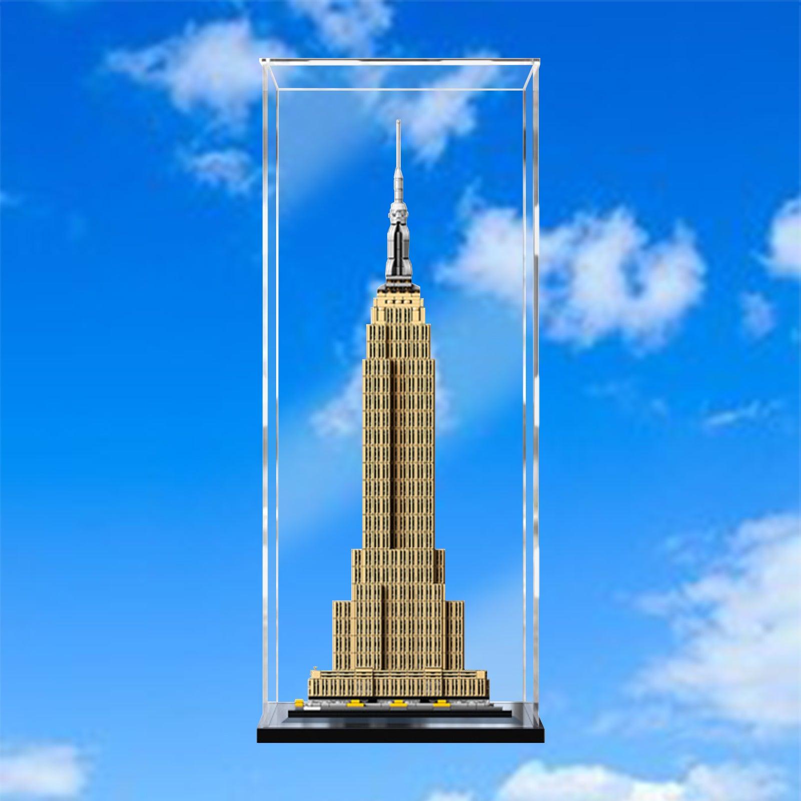 Lego Architecture Empire State Building 21046 Display Case - Premium Acrylic Showcase for Collectible Models - Perfect for Home Decor, Office Display & Gift Presentation