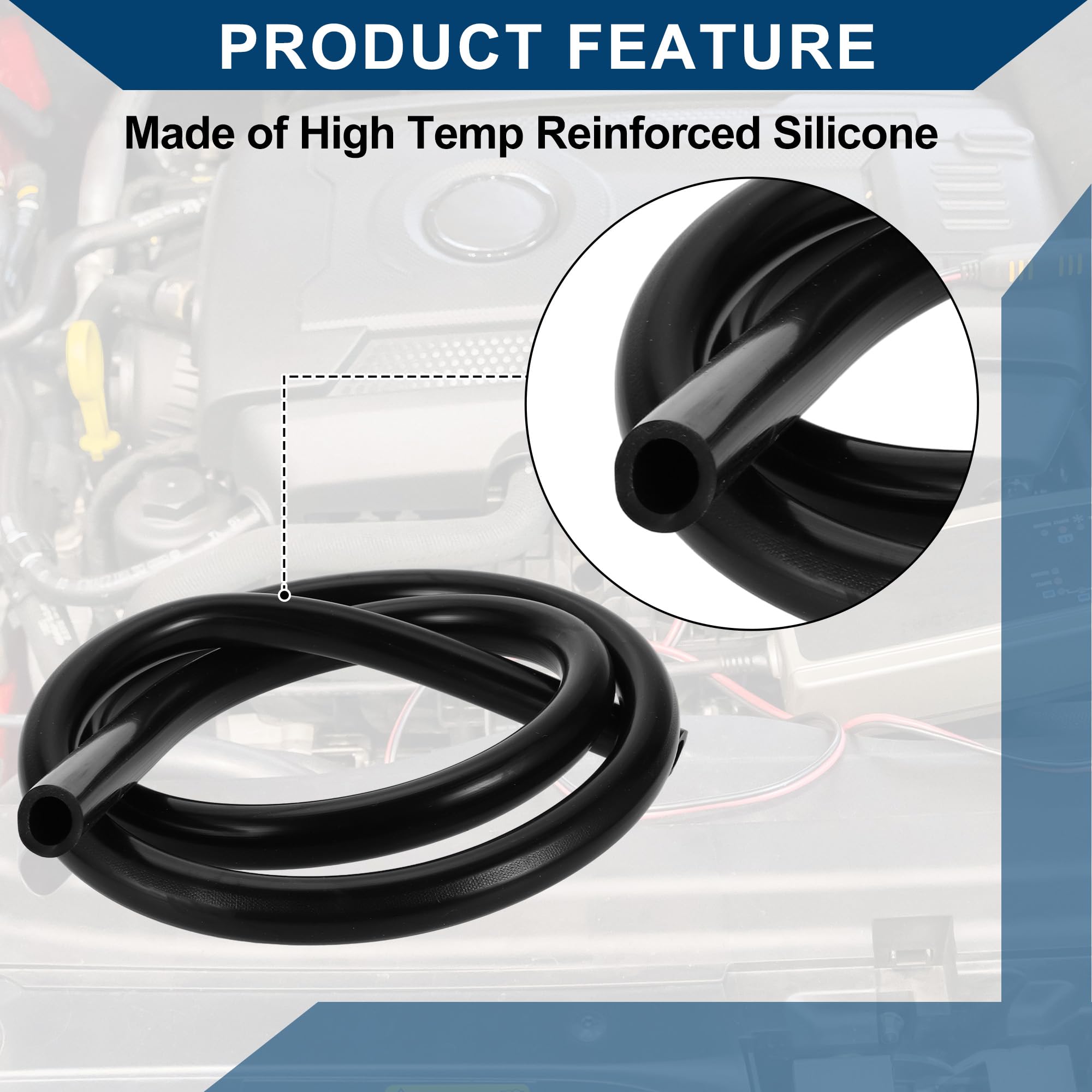 High-Temperature Silicone Vacuum Tubing Hose - 5ft, 5/8
