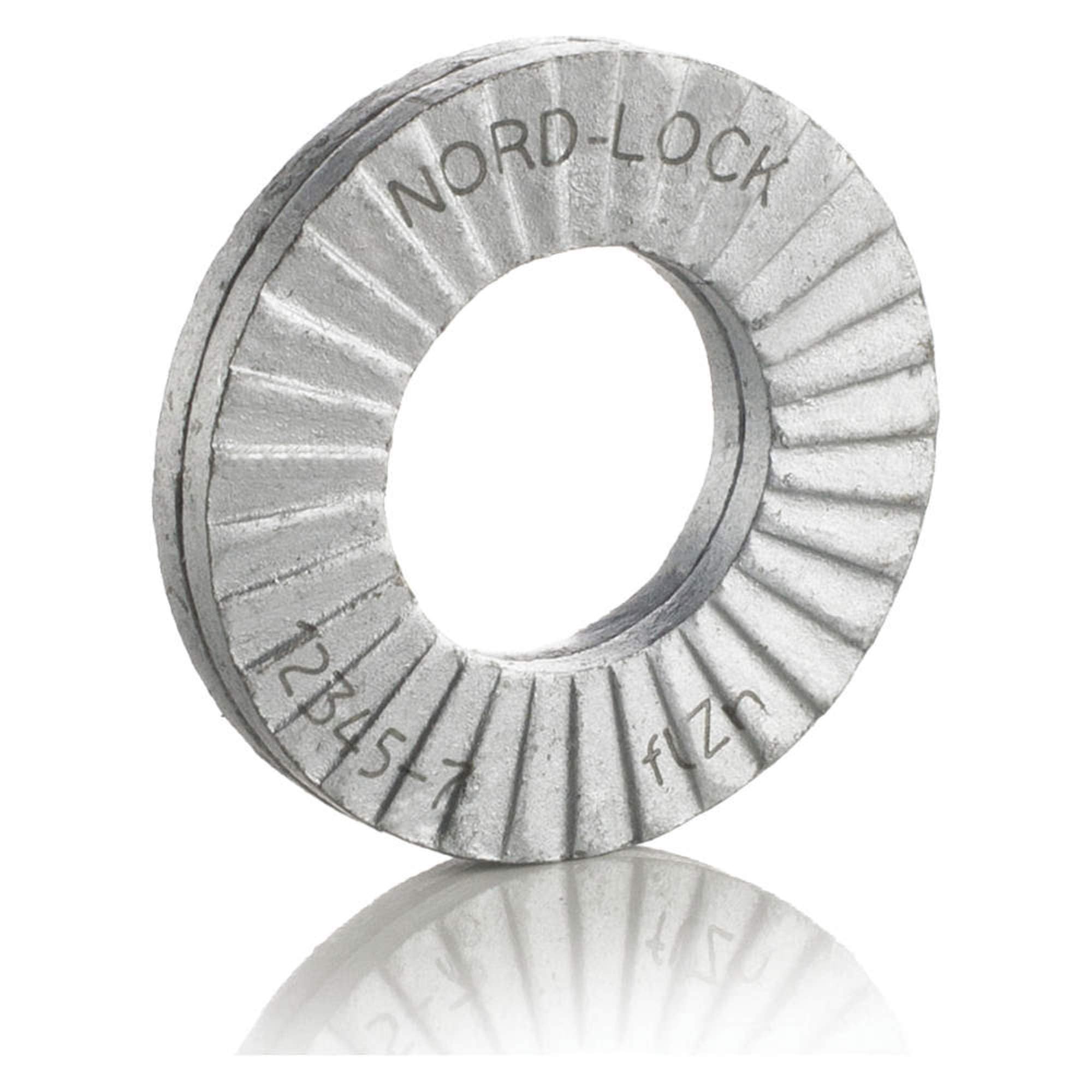 Nord-Lock 2724 Wedge Lock Washer - 1 1/8 Inch Screw Size, Steel Grade 2, Delta Protect, 25-Pack - Secure Fastening for Heavy Machinery, Construction Equipment & Industrial Applications