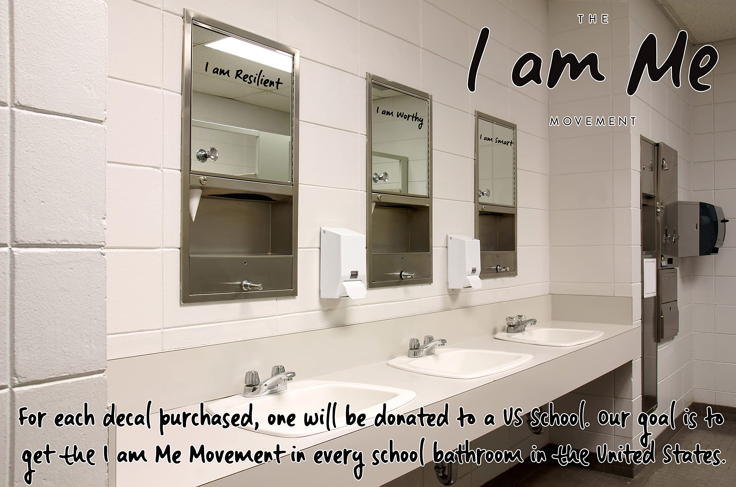 I am Me Movement - Inspirational Vinyl Stickers & Mirror Decals for Home Decor, Bathroom Wall Art, Peel and Stick Motivational Quotes - Perfect for Bedroom, Office, Gym Mirror Decorations