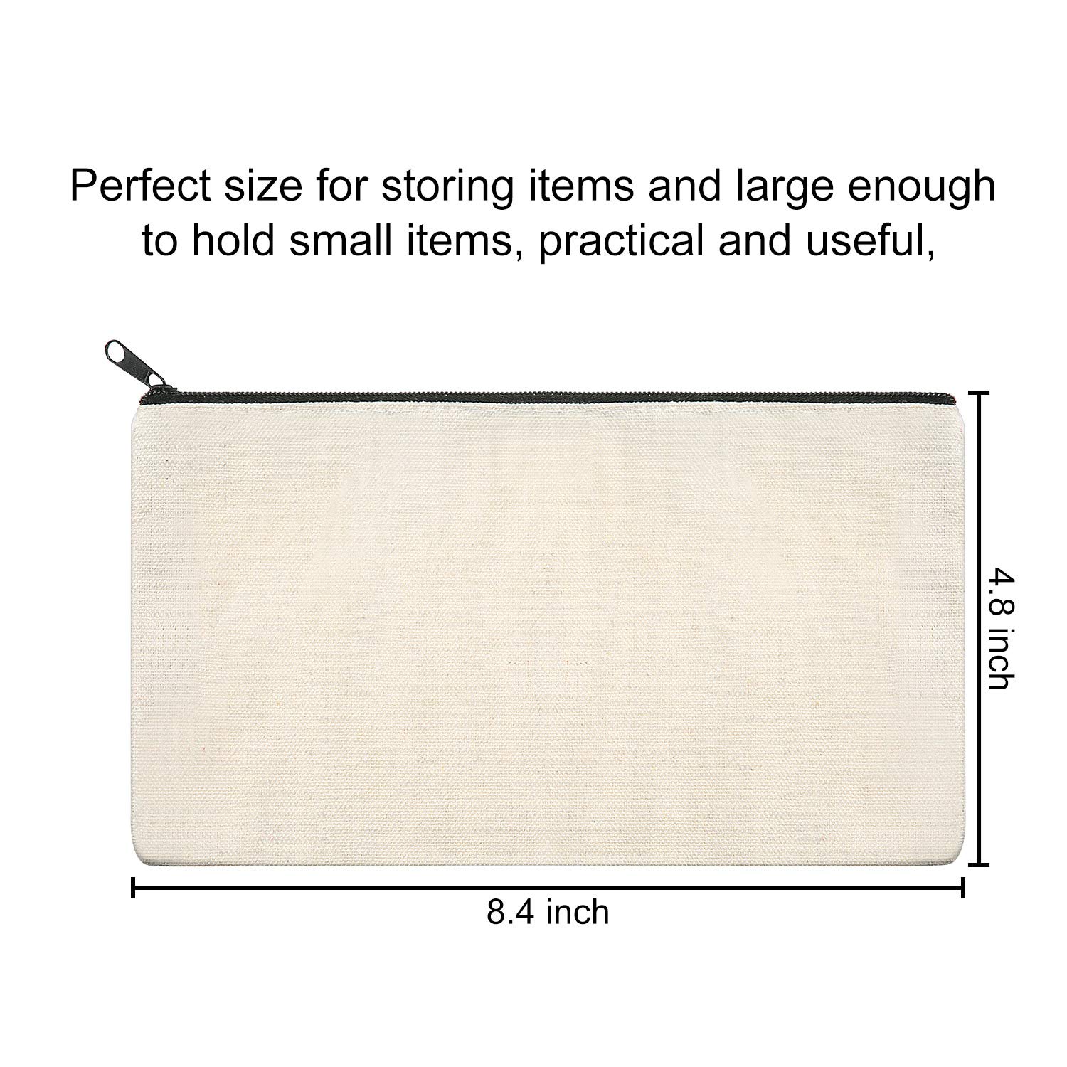 Canvas Zipper Pouch Bags - 10 Pack Multi-Color Cosmetic & Makeup Organizers for Travel, School, DIY Crafts | Pencil Cases, Toiletry Bags, Art Supply Storage & Gift Wrapping Accessories