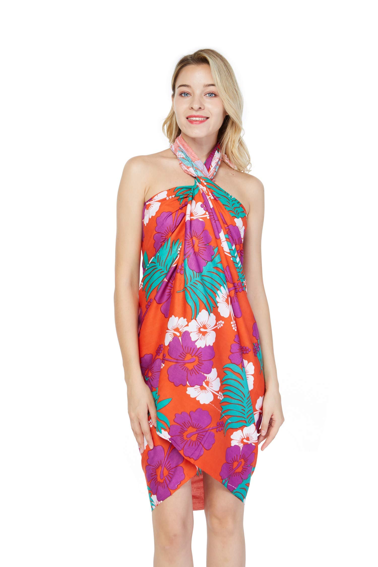 Hawaii Sarong Dress - Floral Hibiscus & Palm Print Swim Cover Up for Beach, Pool, Vacation - Lightweight & Stylish Beachwear for Women