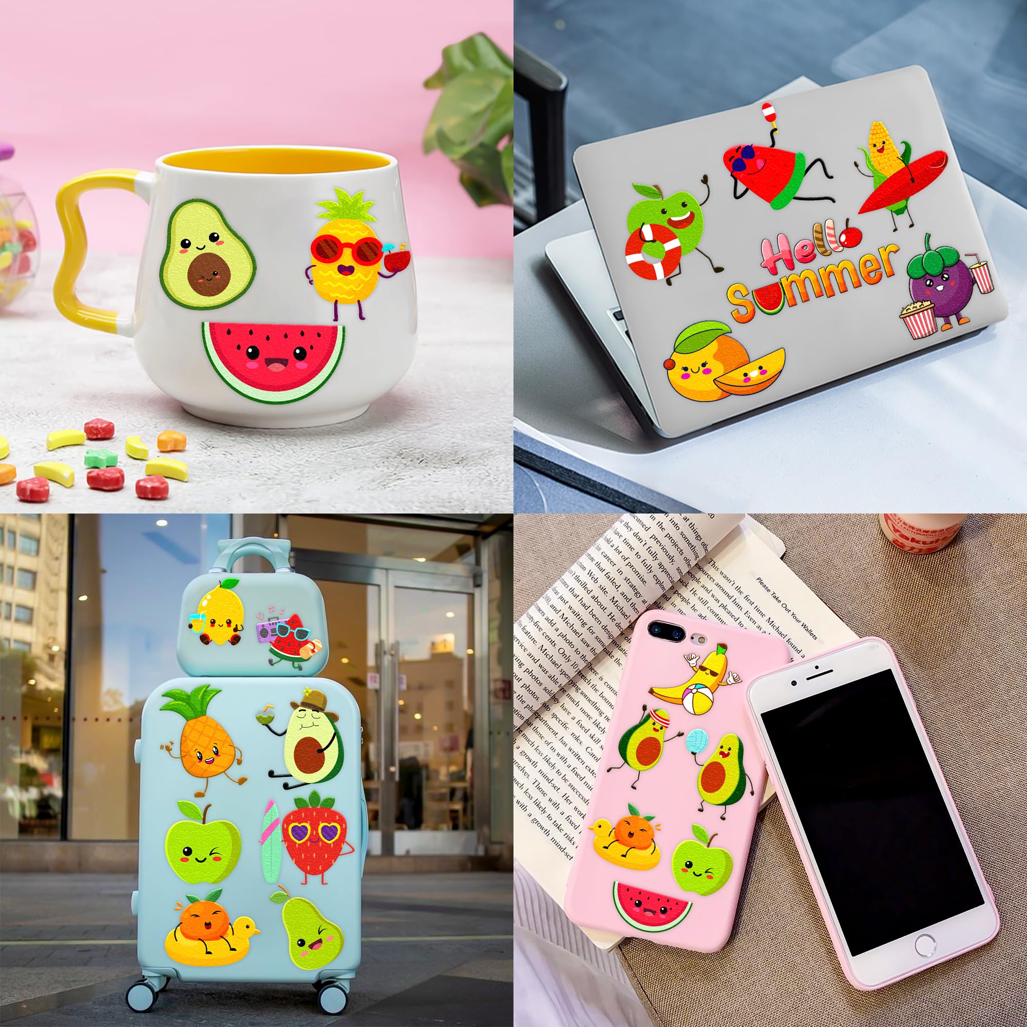 96PCS Fruit Temporary Tattoos for Kids - Summer Party Favors, Cute Lemon Orange Strawberry Watermelon Stickers, Fun Birthday Supplies & School Prizes | Perfect for Pool Parties, Beach Events & Classroom Rewards