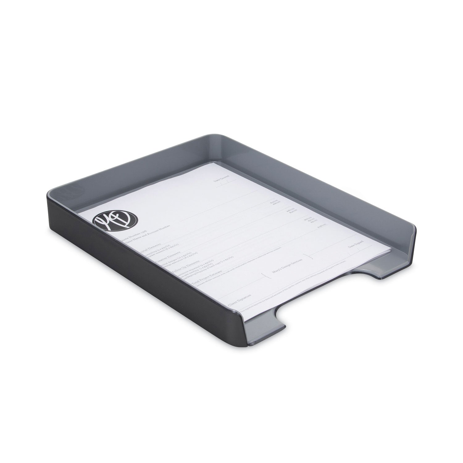 Advantus Fusion Letter Tray - 1 Section Black File Organizer for Letter Size Documents (9.75