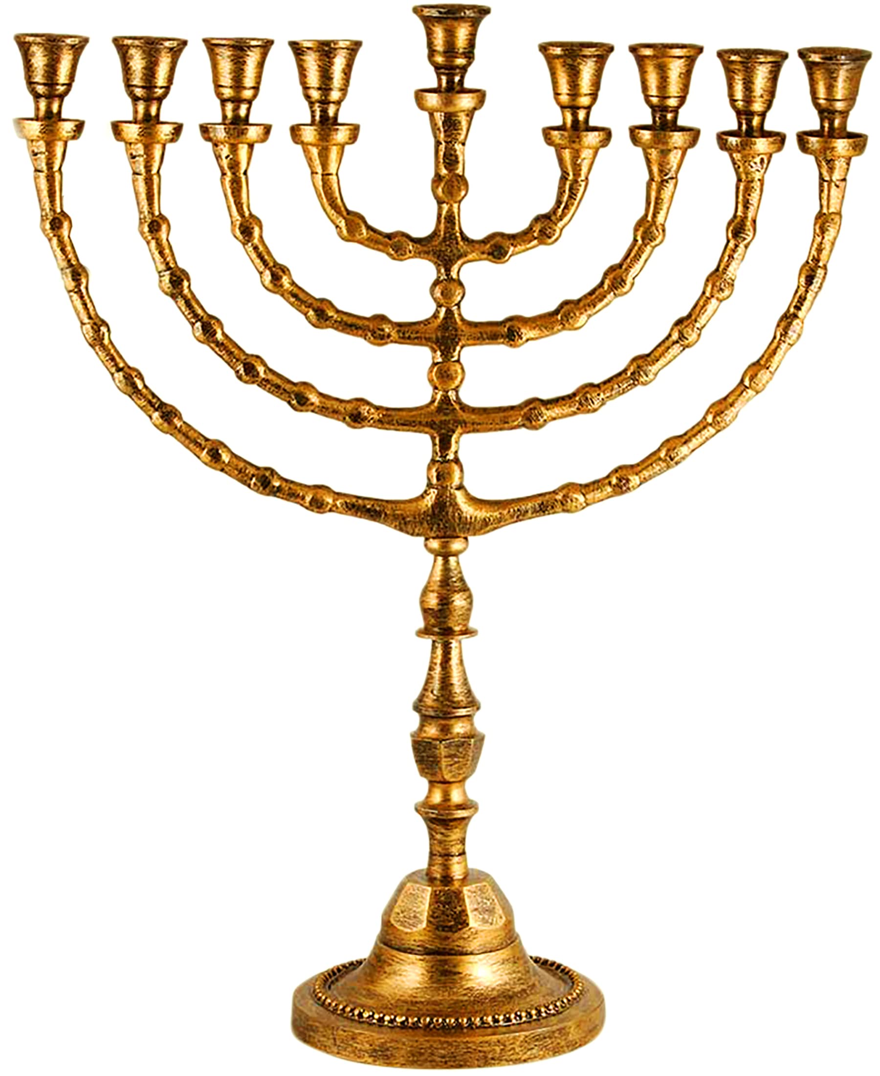 Extra Large Traditional Hanukkah Menorah for Shabbat Candles or Oil Cups - Antique Style 21