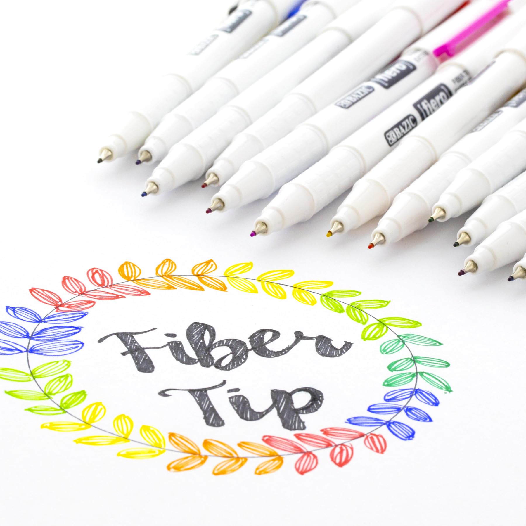BAZIC Fiero 0.4mm Extra Fine Fiber Tip Pens - 24 Pack of 4 Red Fineliner Pens for Writing, Drawing & Graphic Design | Perfect for Office, School & Art Projects