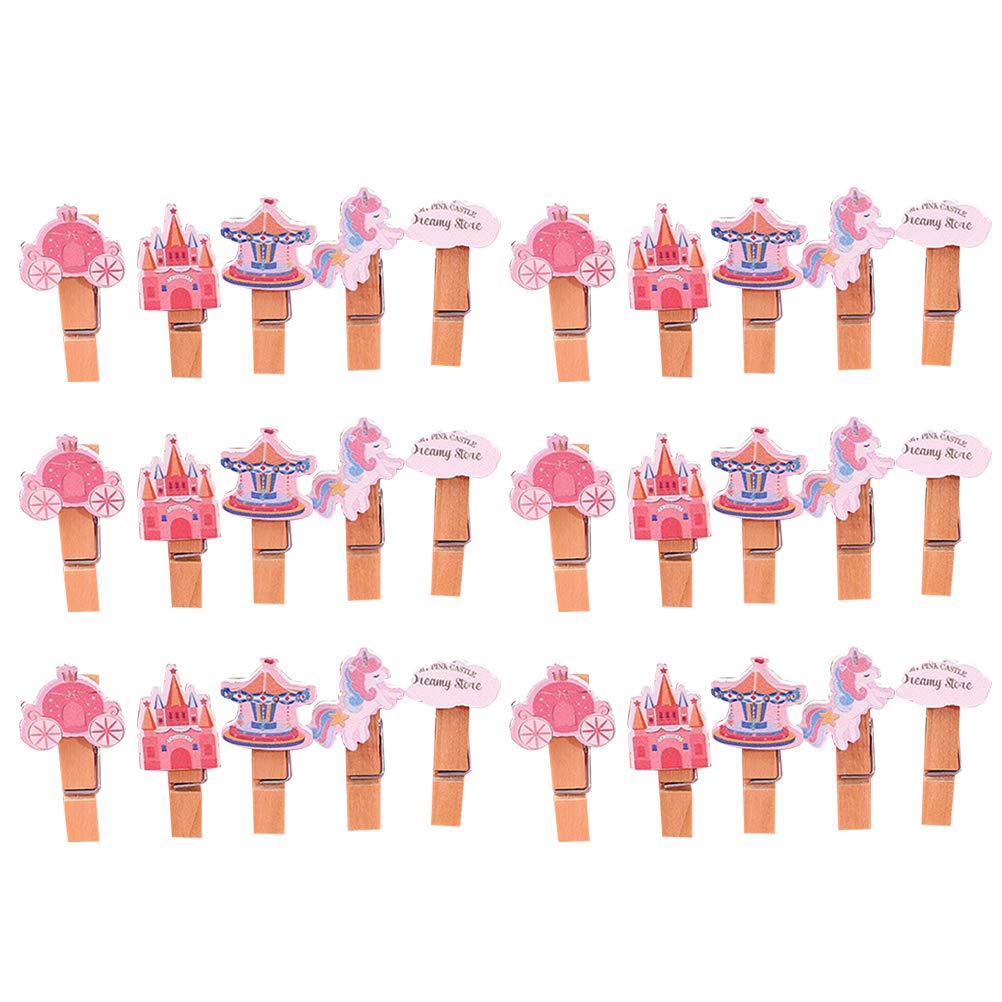50PCS Wooden Castle Clips for Photos & Crafts - Home & Office Decor