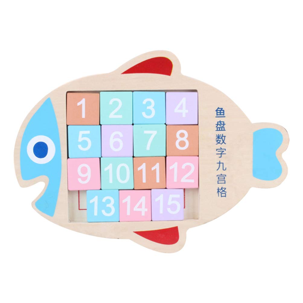 NUOBESTY Wooden Digital Puzzle Toy - Fish Platter Brain Teaser Math Board Game for Kids | STEM Learning, Number Matching & Cognitive Development | Perfect for Classroom, Homeschool & Family Game Night