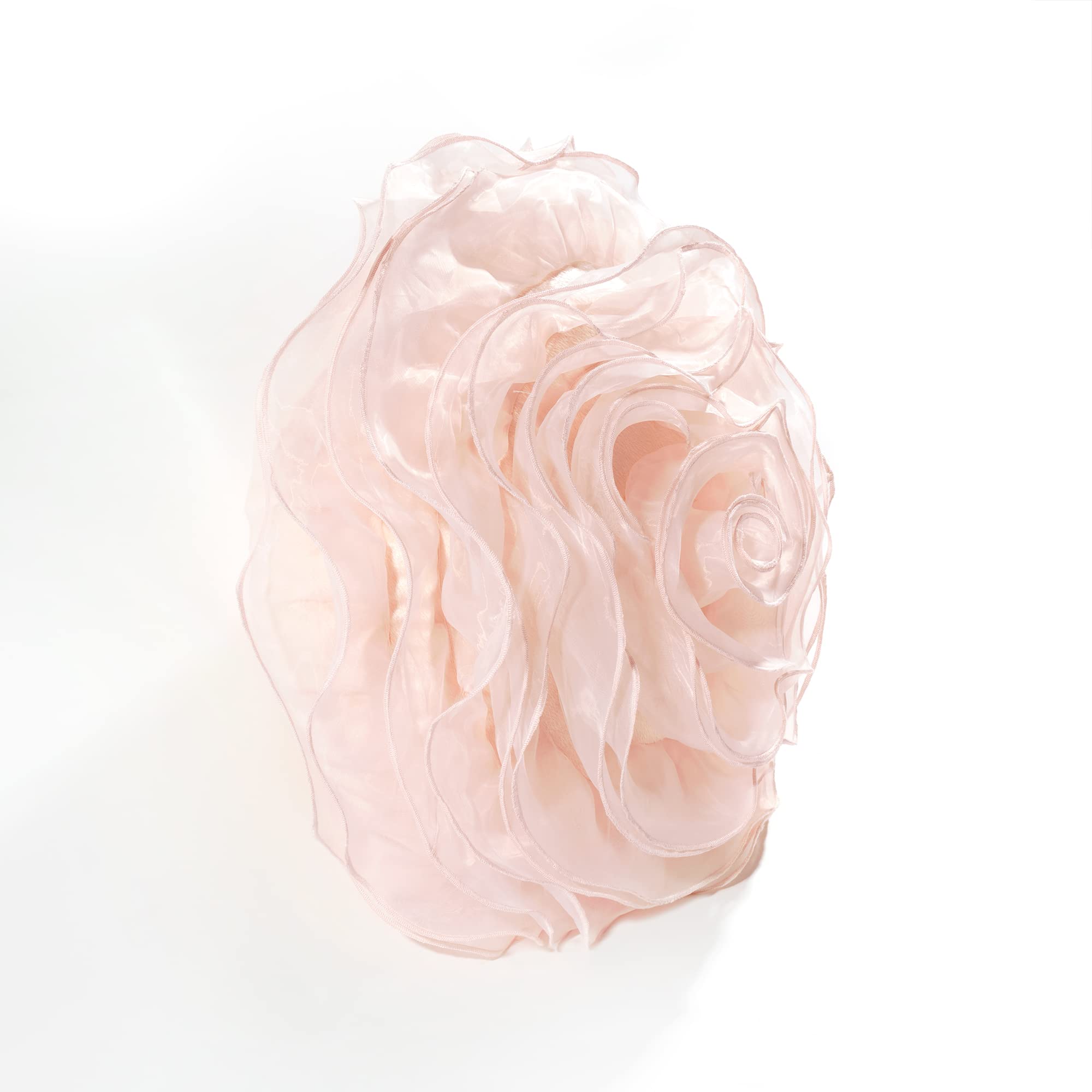 Lush Decor Ruffle Layer Flower Decorative Throw Pillow - 17 Inch Round Blush Pink Cushion Cover for Bed, Sofa, Chair - Perfect for Living Room, Bedroom & Nursery Decor