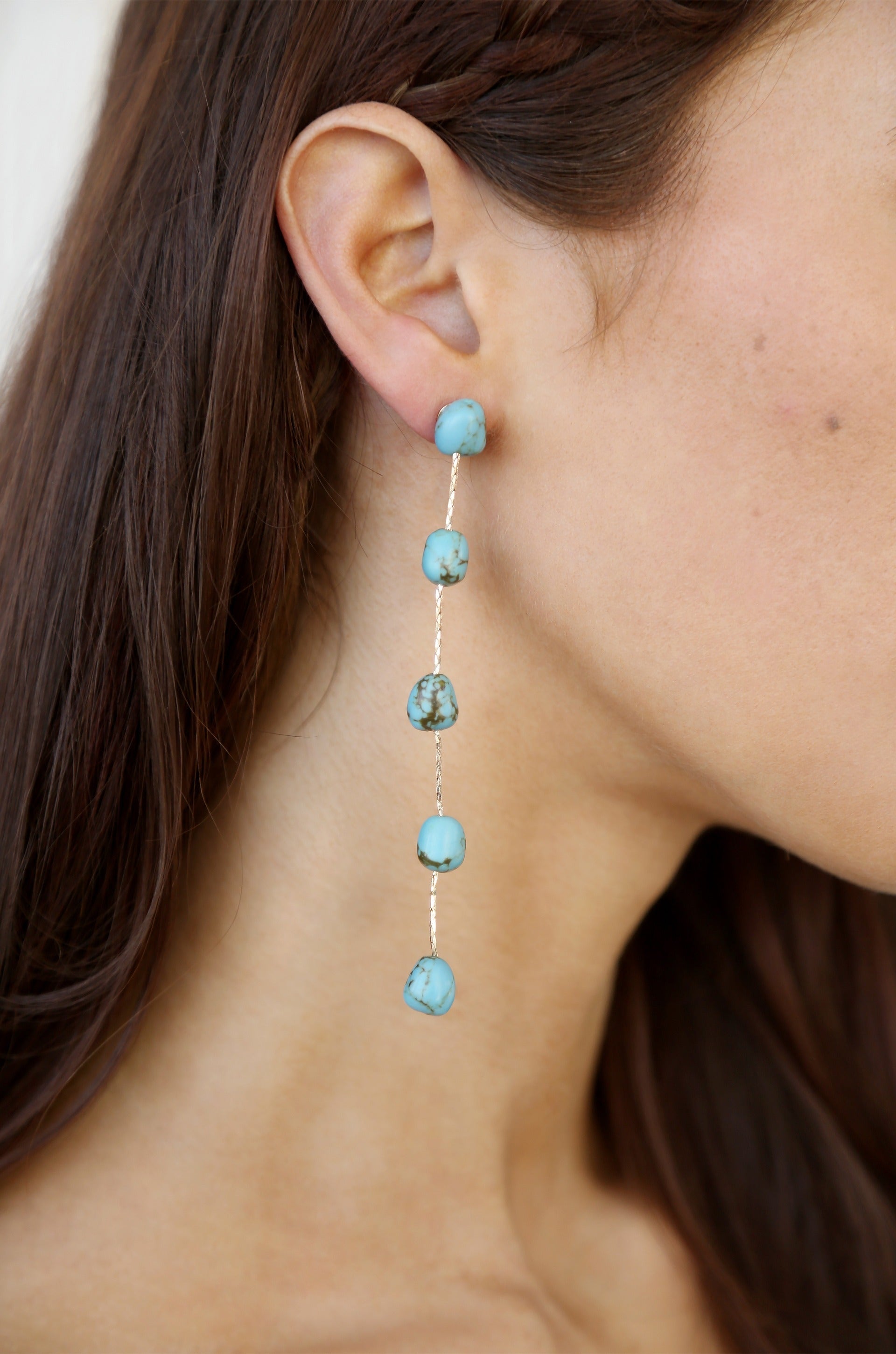 Exquisite Turquoise Drop Earrings for Women - Handmade Dangle Earrings with Gemstone - Perfect for Parties, Weddings & Everyday Wear