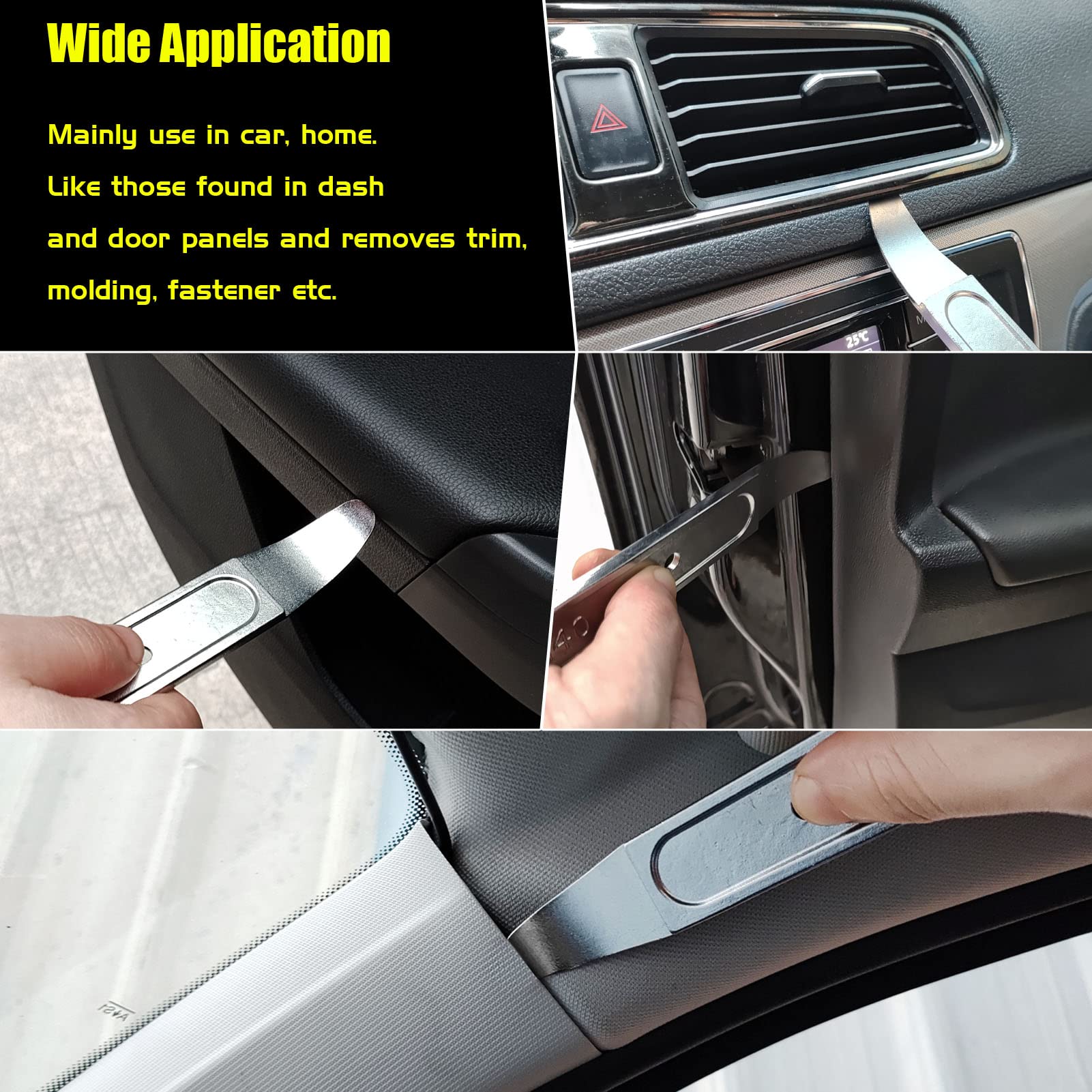 4140 Steel Pry Bar - Professional Trim Removal Tool for Auto & Aircraft Interiors | Mini Pocket Pry Bar for Door Panels & Exterior Parts | Perfect for Mechanics & DIY Car Repairs