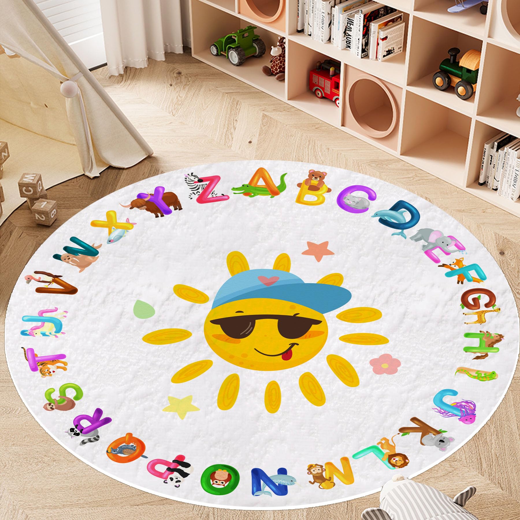 ABC Animal Alphabet Play Mat - Soft Non-Slip Kids Rug for Nursery & Classroom