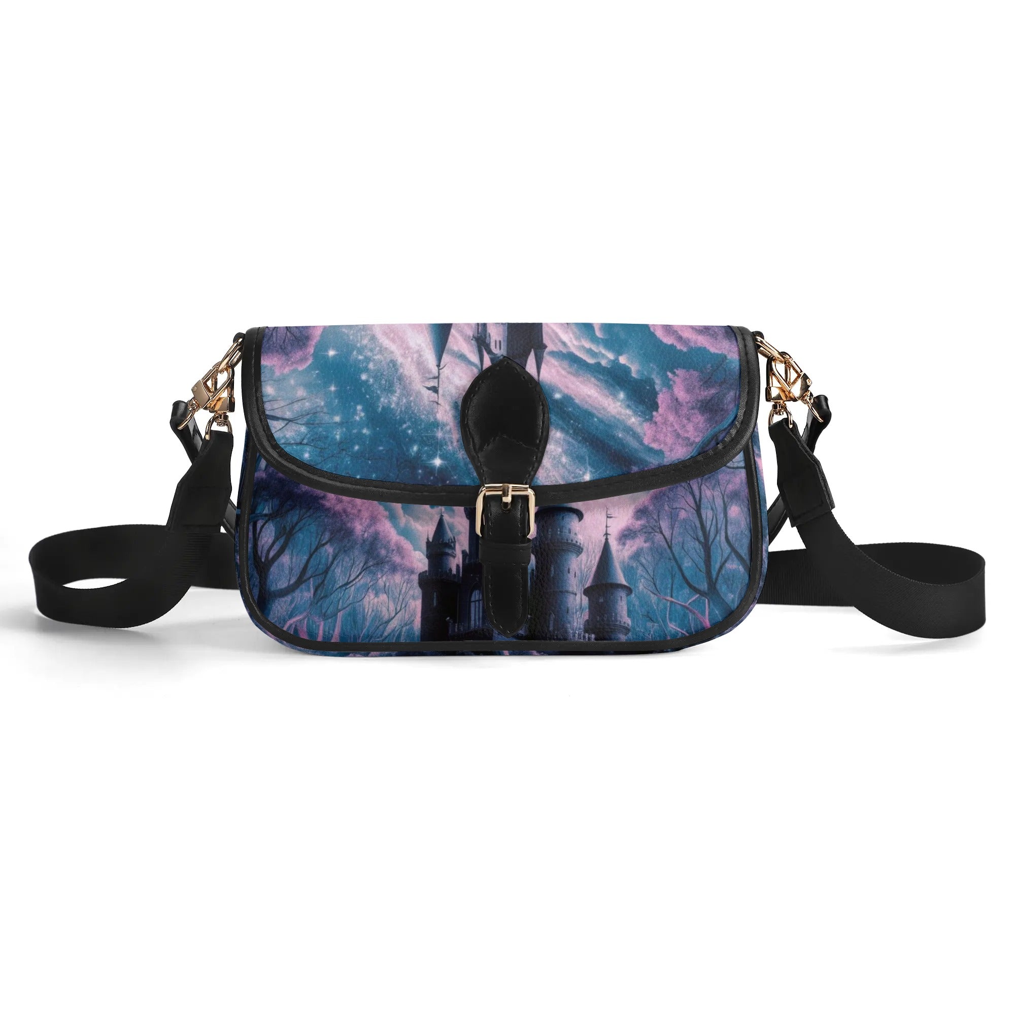 Gothic Castle Chain Shoulder Bags for Women - Vintage Punk Crossbody Purse - Gothic Fashion Accessory for Parties, Concerts & Night Out