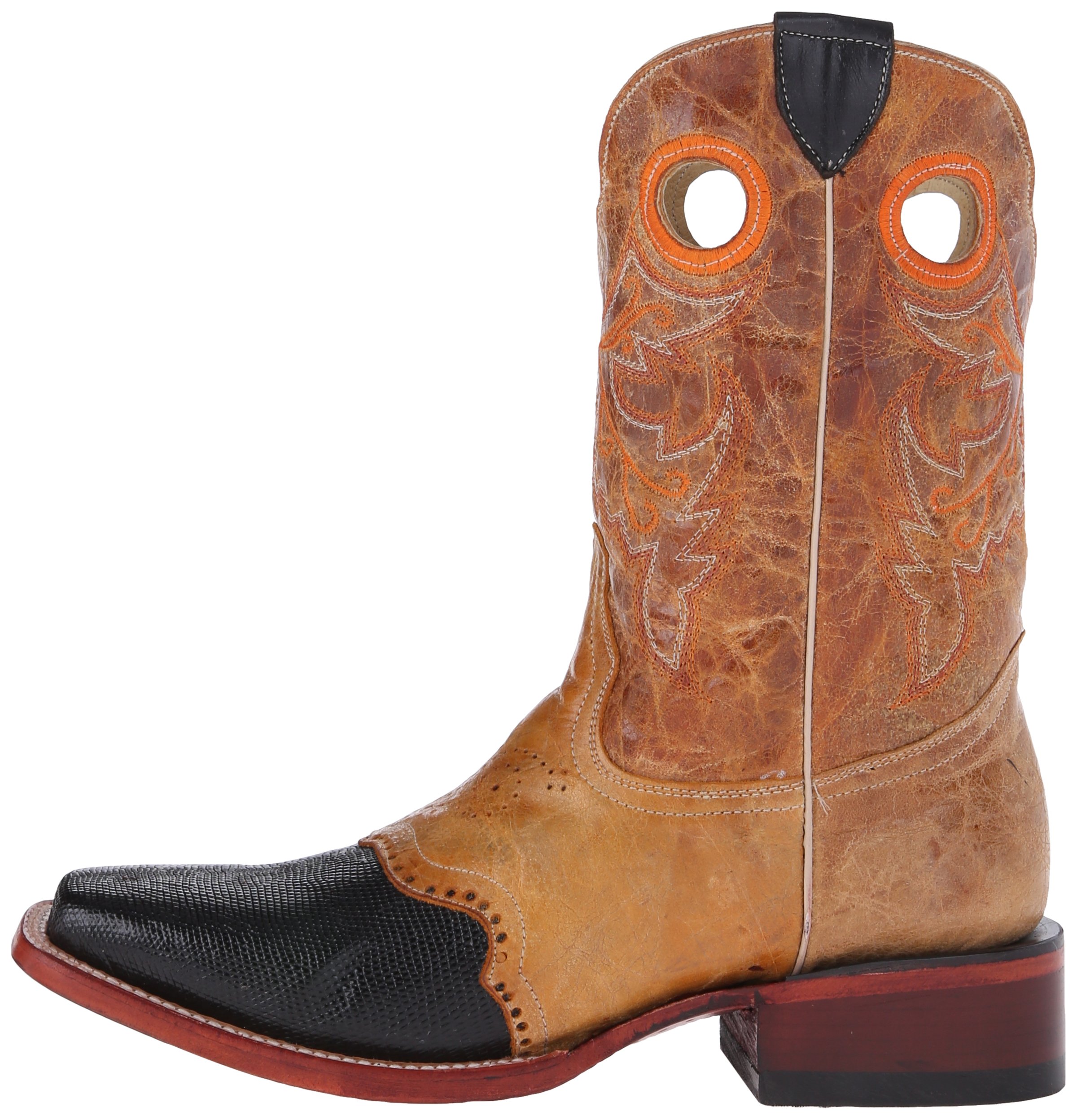 Men's Genuine Lizard Skin Vamp Western Cowboy Boots - Durable & Stylish for Rodeo, Country Dance & Western Fashion